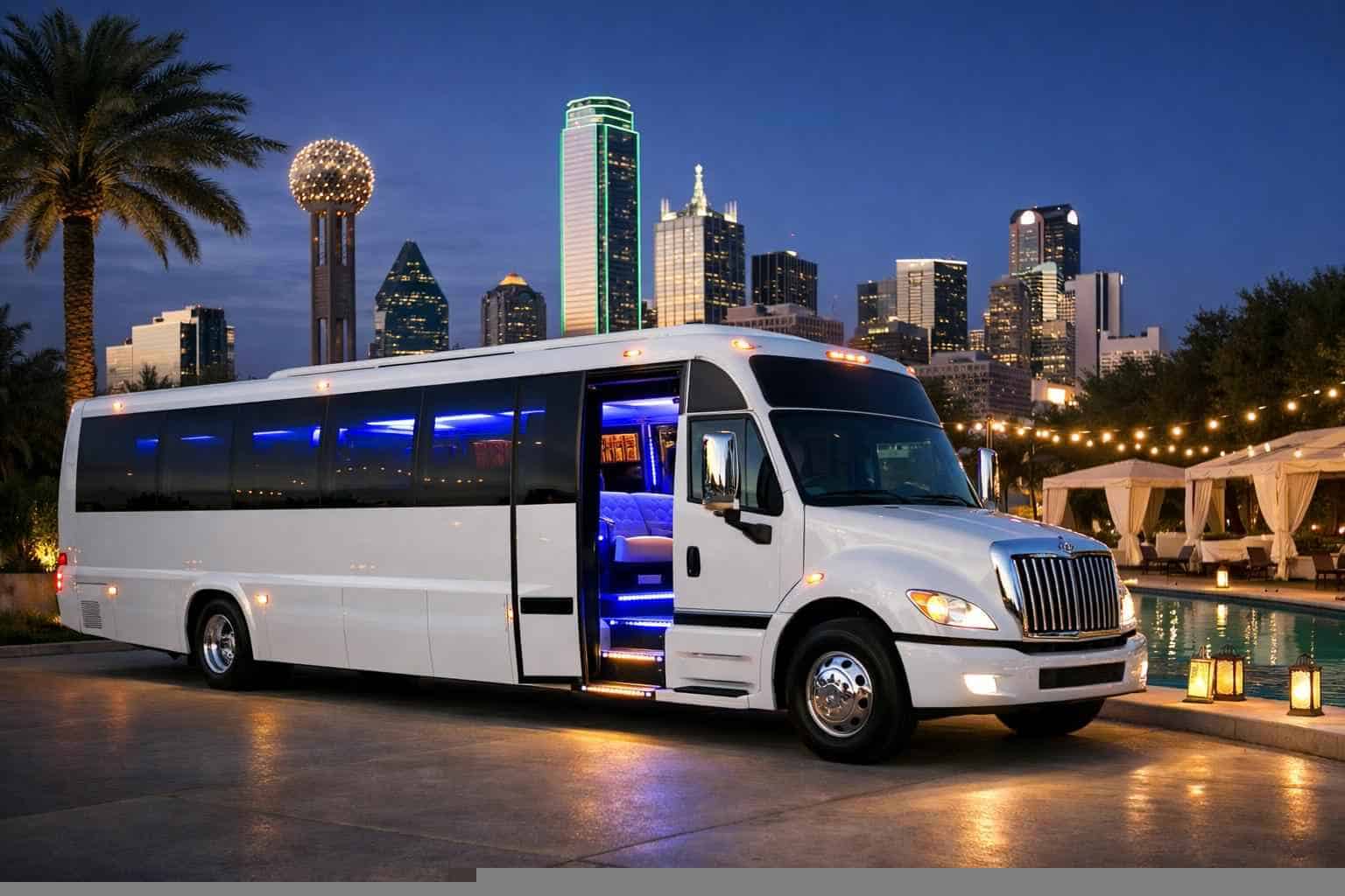 Garland Texas White Party Bus Rental