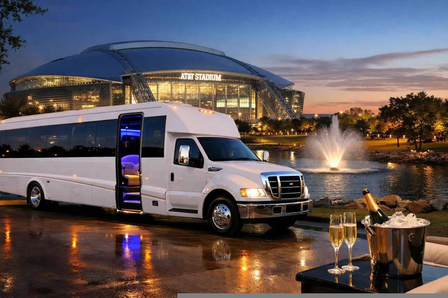 Grand Prairie Texas White Party Bus Rental