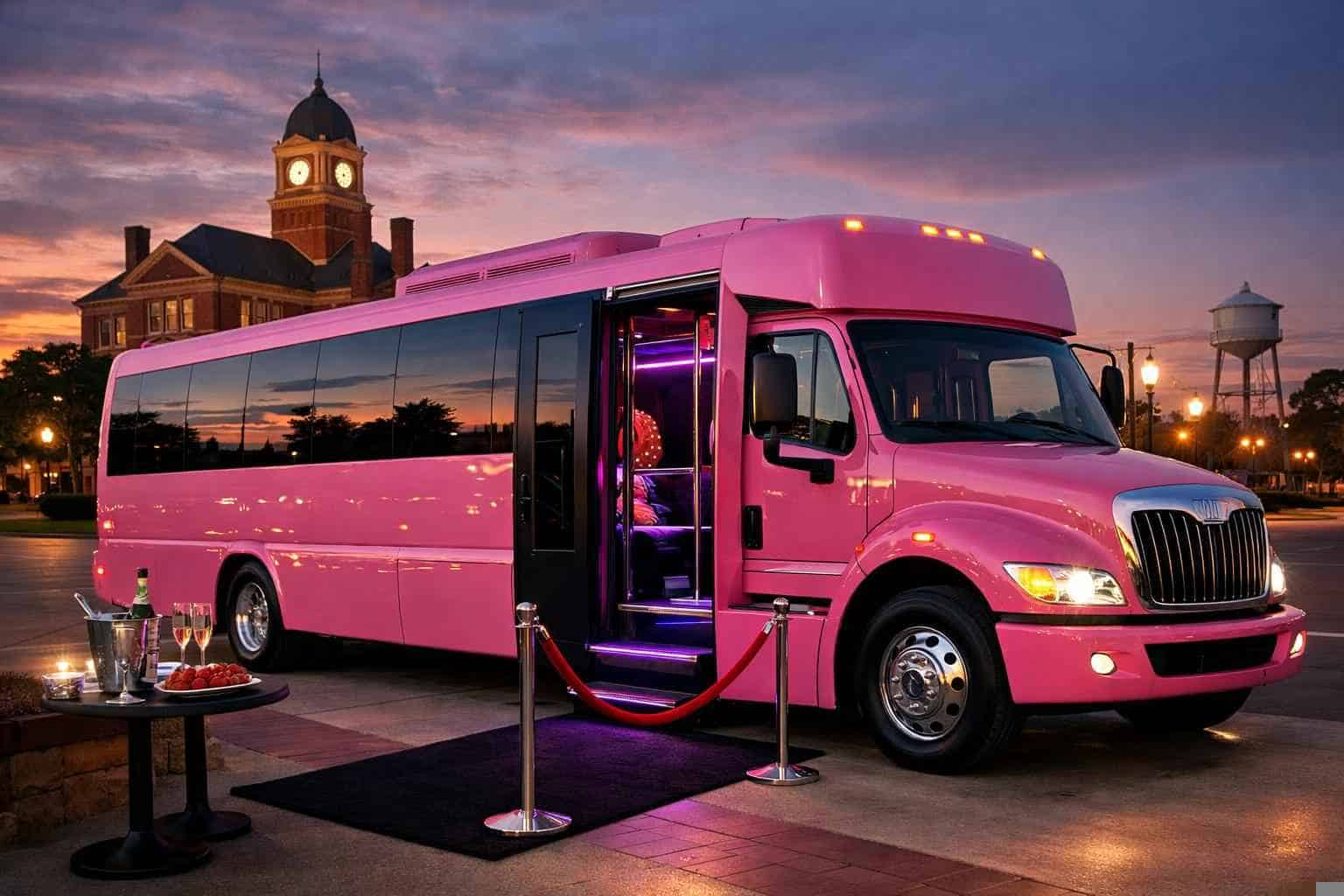 Lancaster Texas Pink Party Bus Rental