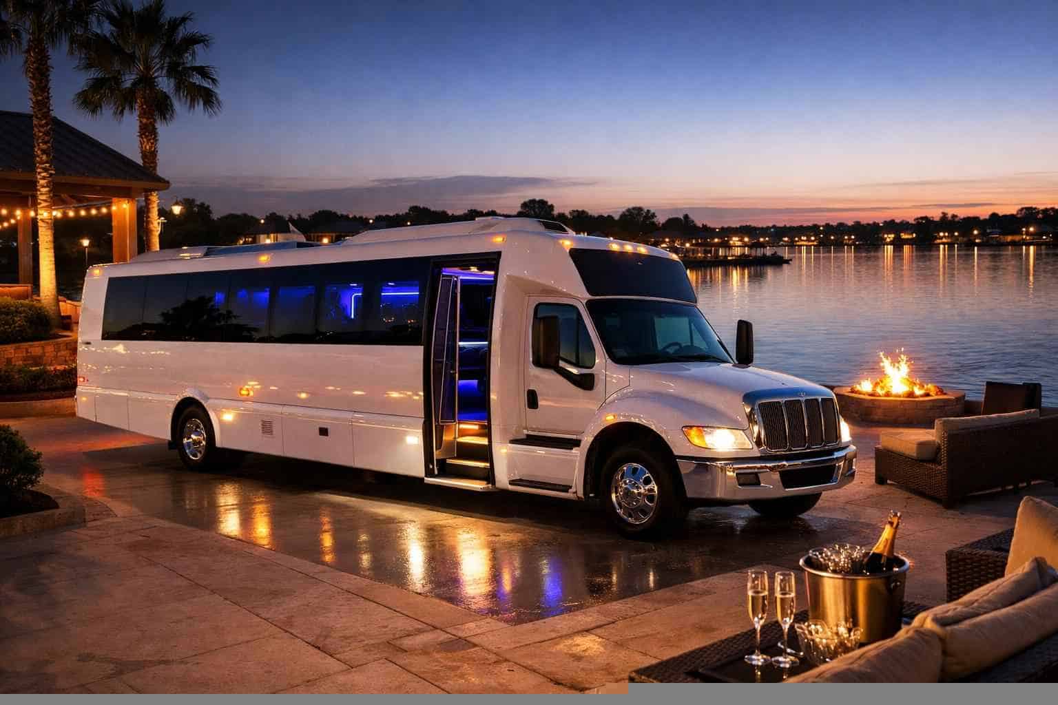 Little Elm Texas White Party Bus Rental