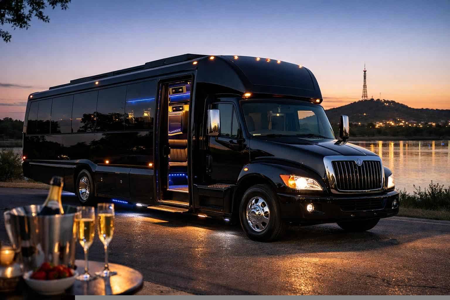 Luxury Black Party Bus Rental in Cedar Hill Texas