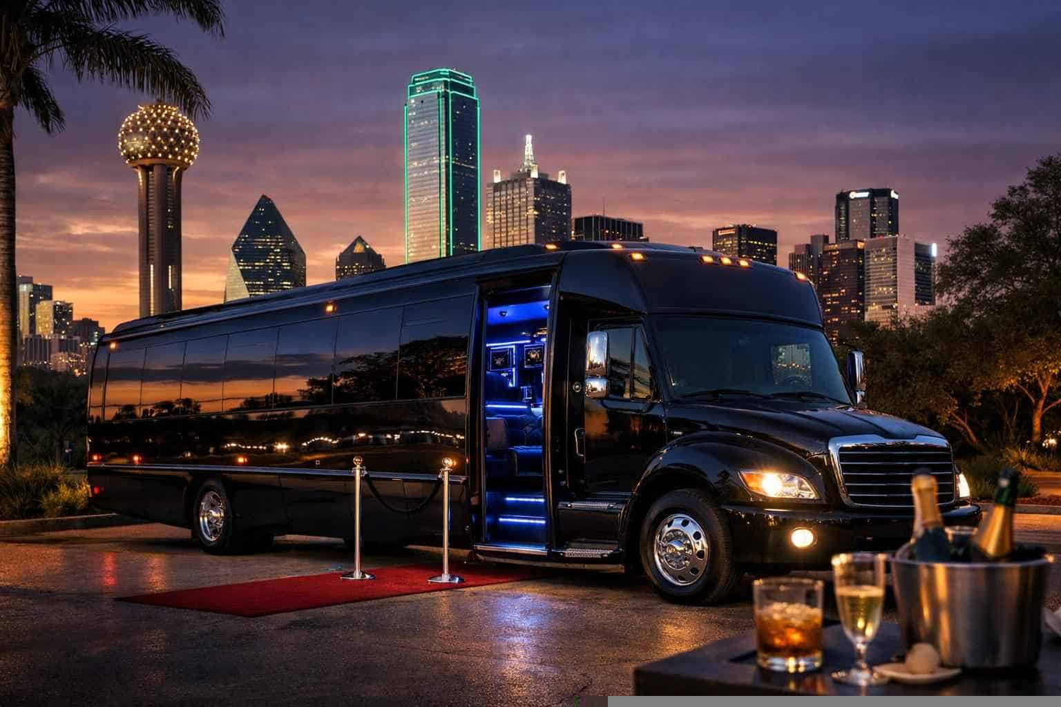 Luxury Black Party Bus Rental in Duncanville Texas