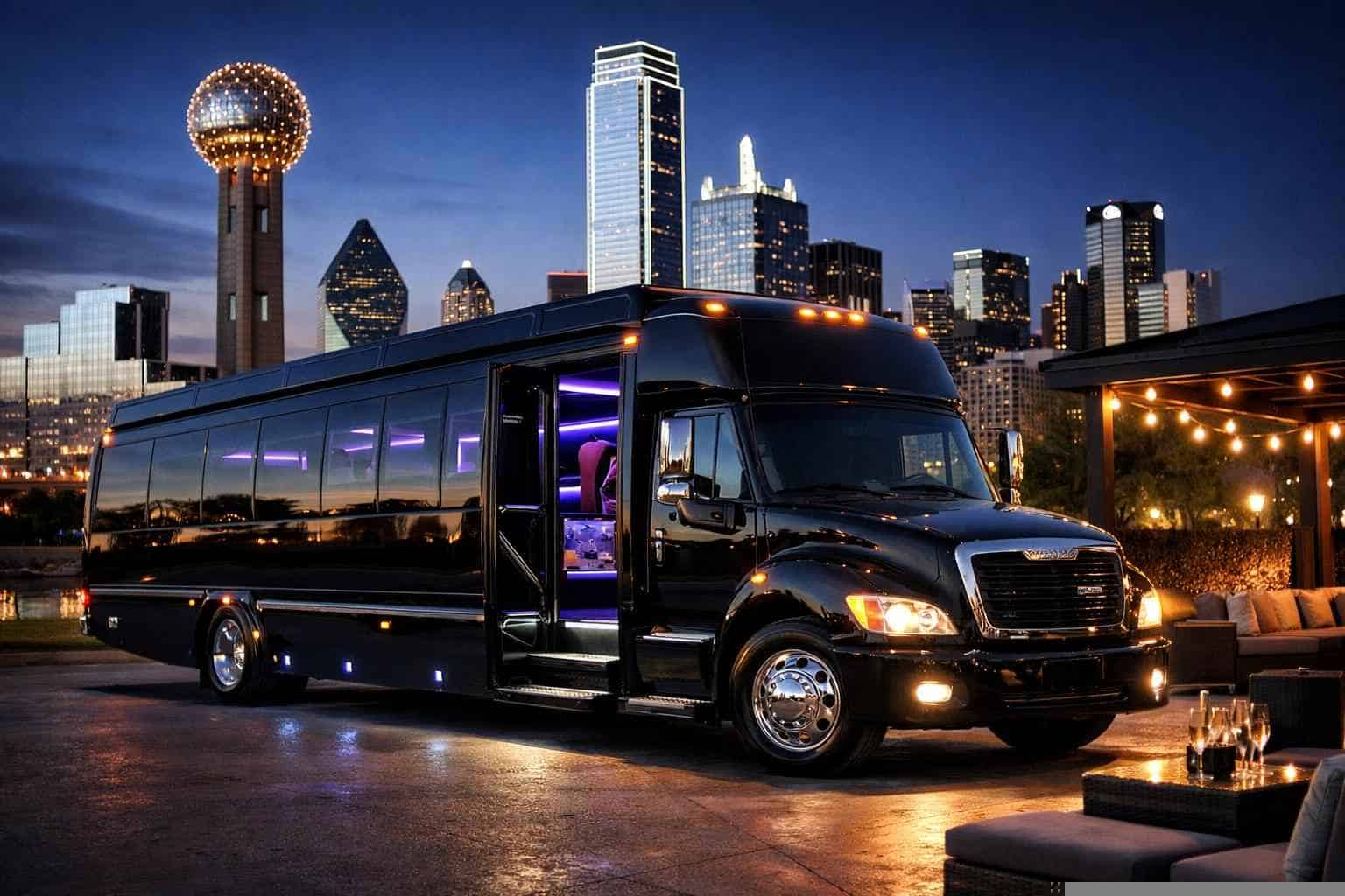 Luxury Black Party Bus Rental in Garland Texas
