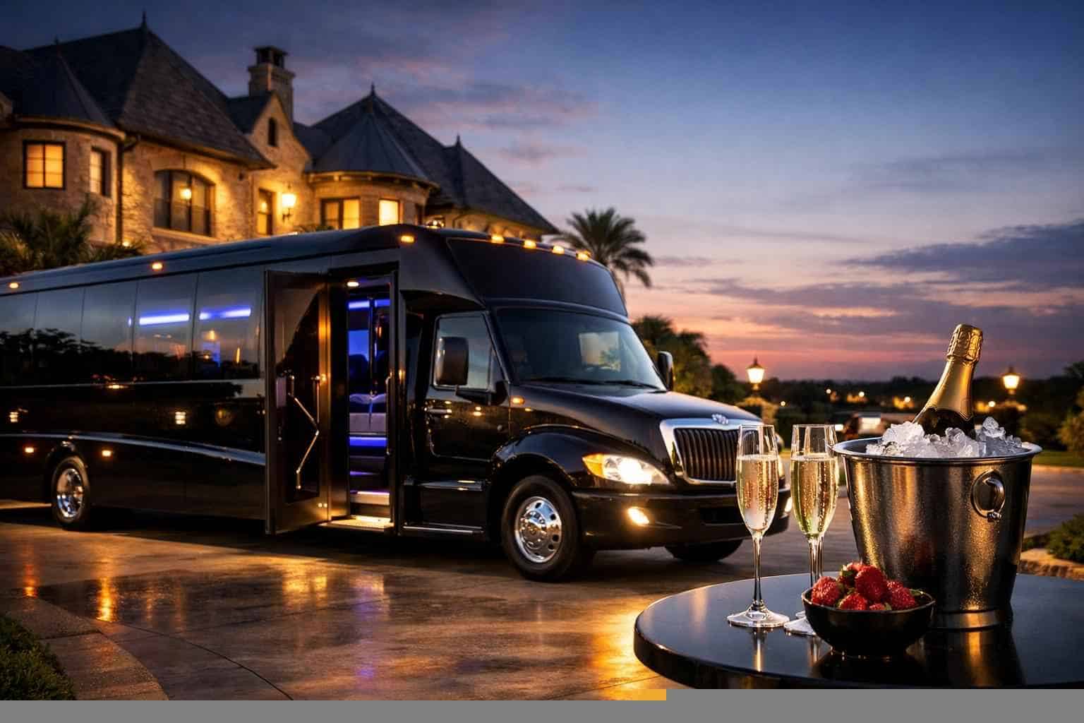 Luxury Black Party Bus Rental in Prosper Texas