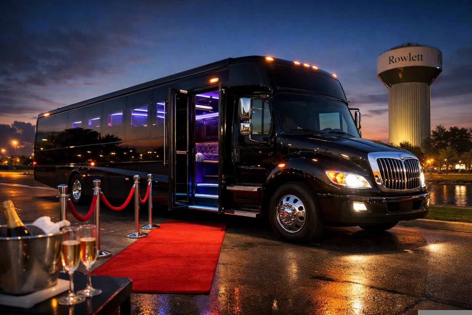 Luxury Black Party Bus Rental in Rowlett Texas
