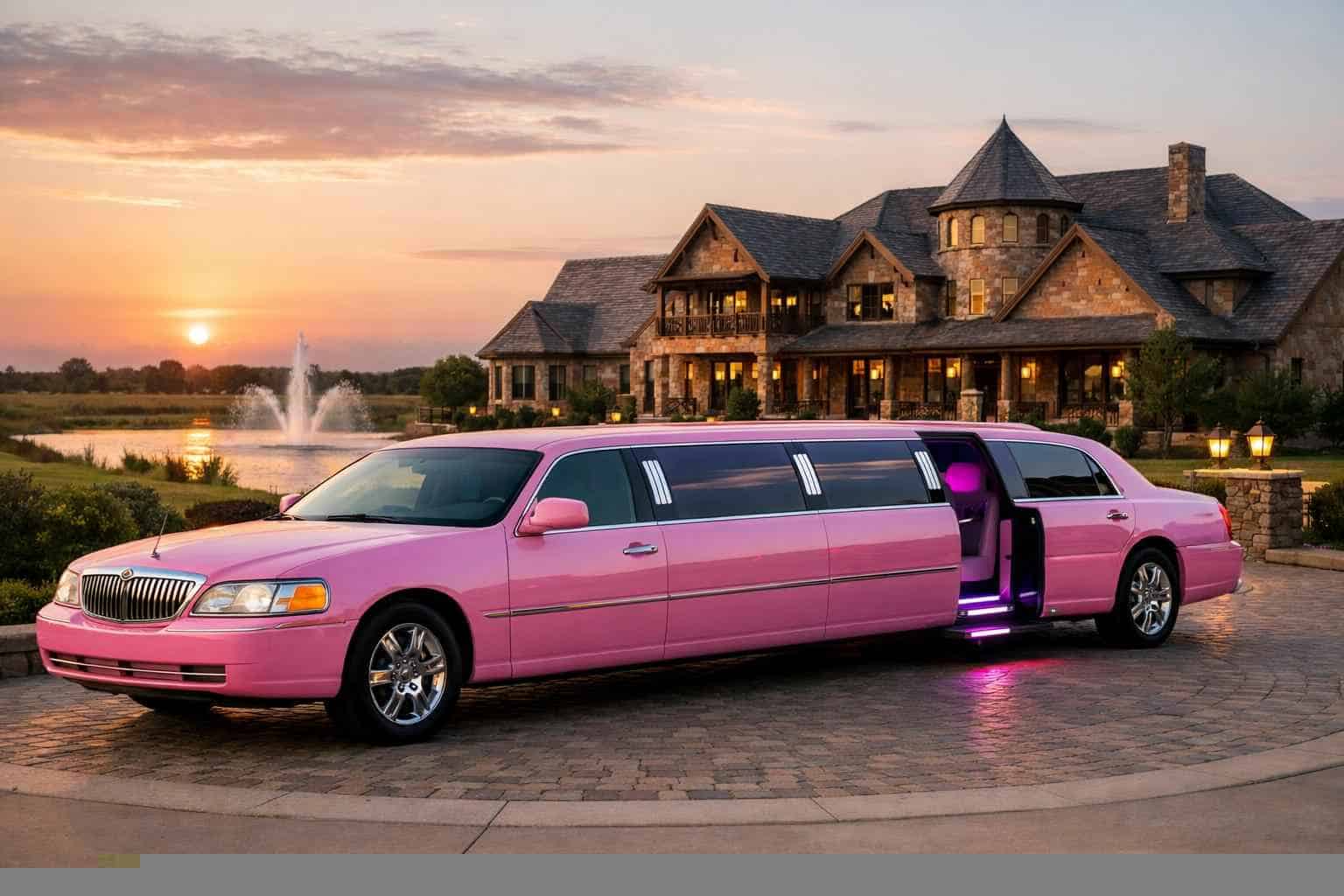 Luxury Pink Limo Rental in Celina Texas