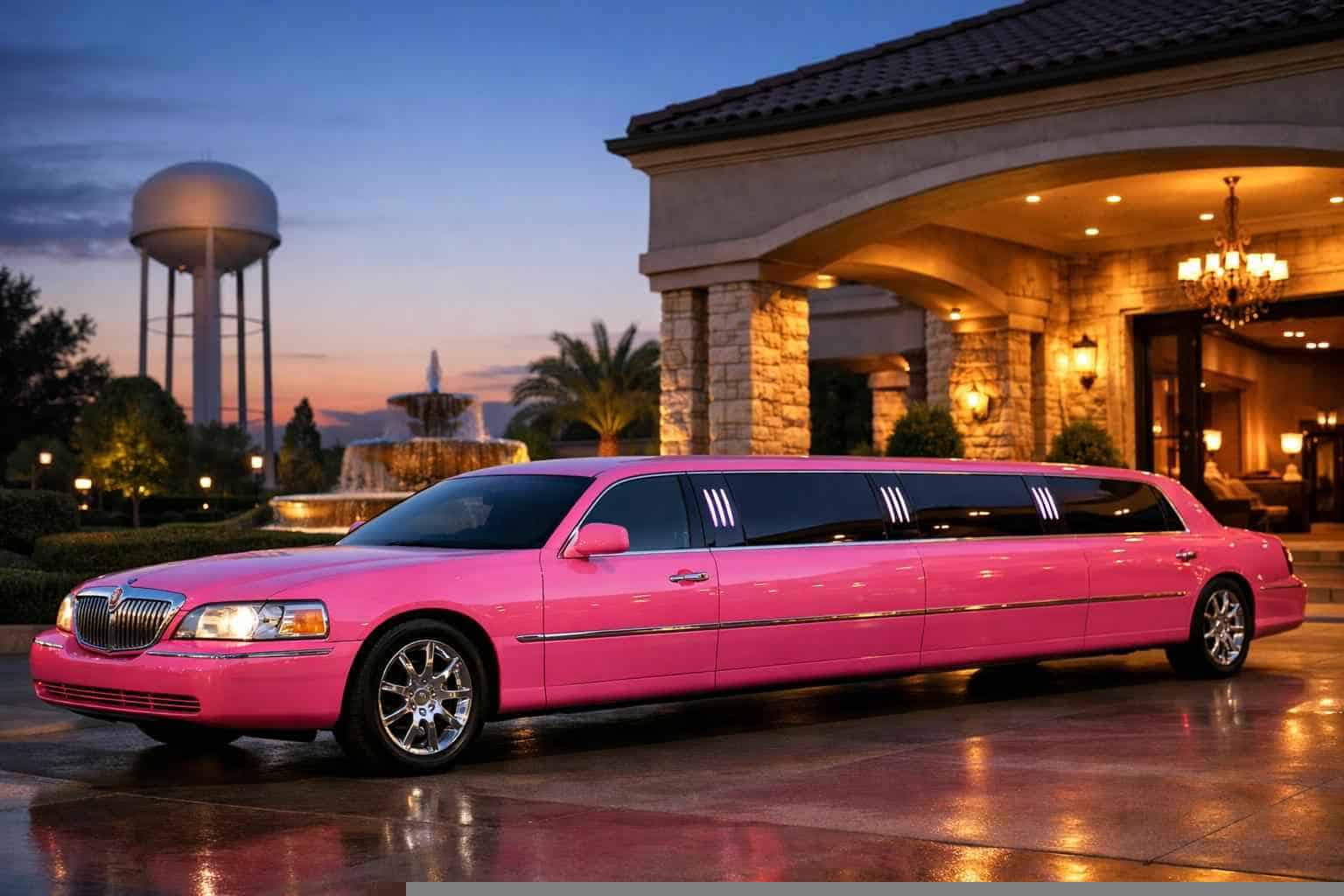 Luxury Pink Limo Rental in DeSoto Texas