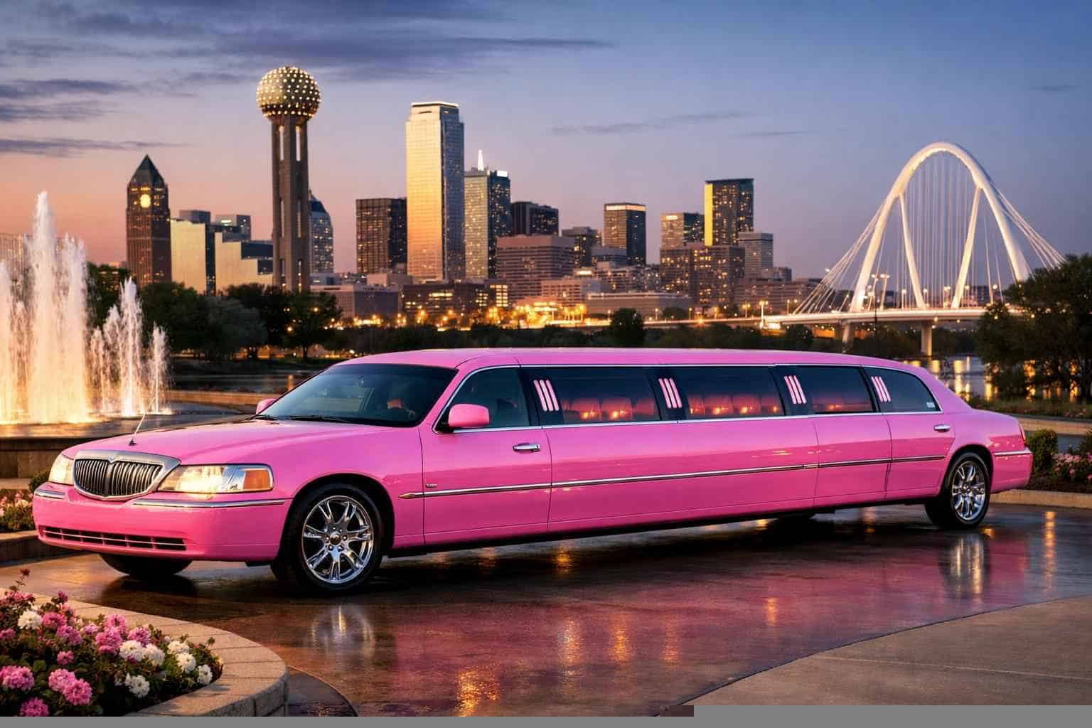 Luxury Pink Limo Rental in Garland Texas