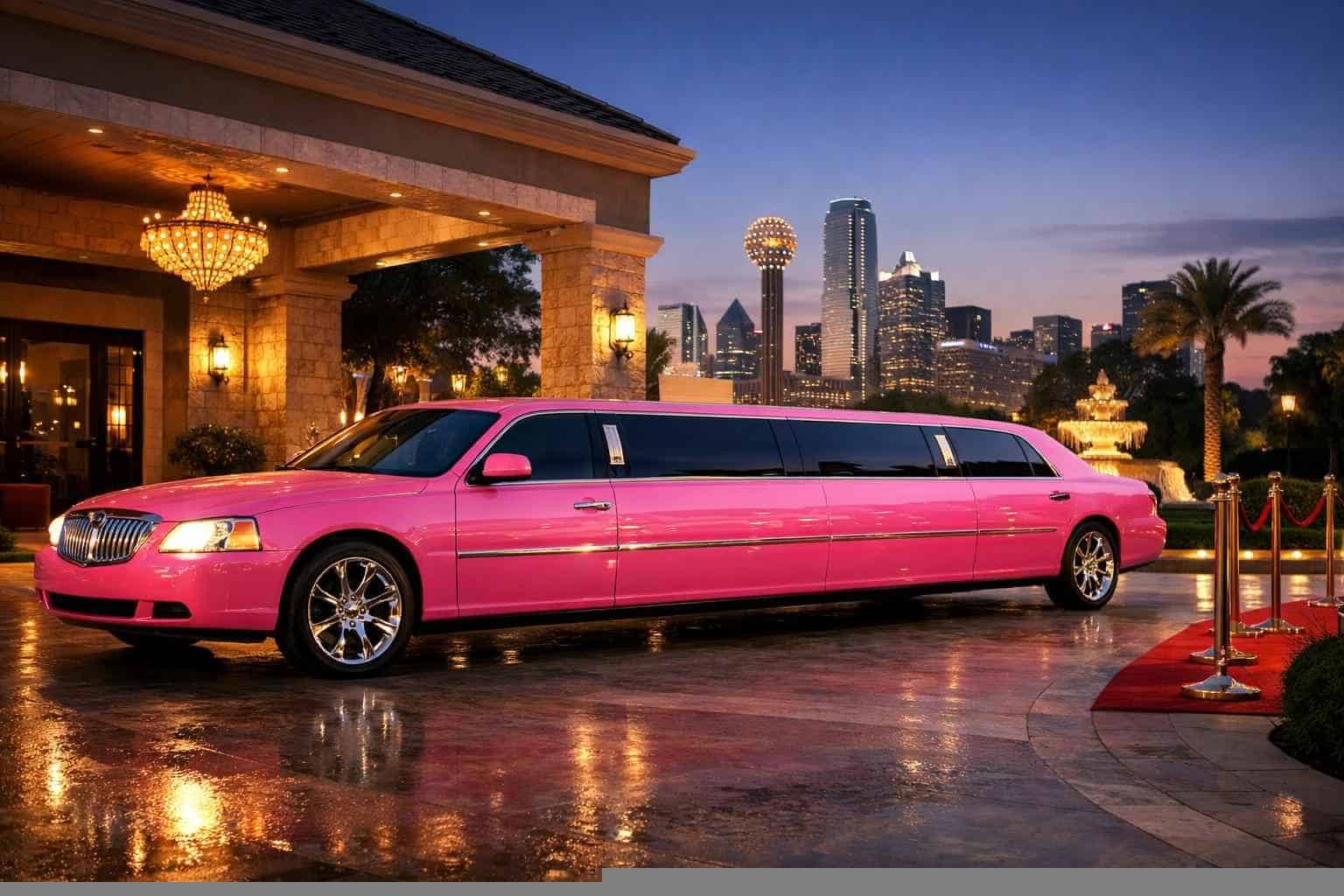 Luxury Pink Limo Rental in Lancaster Texas