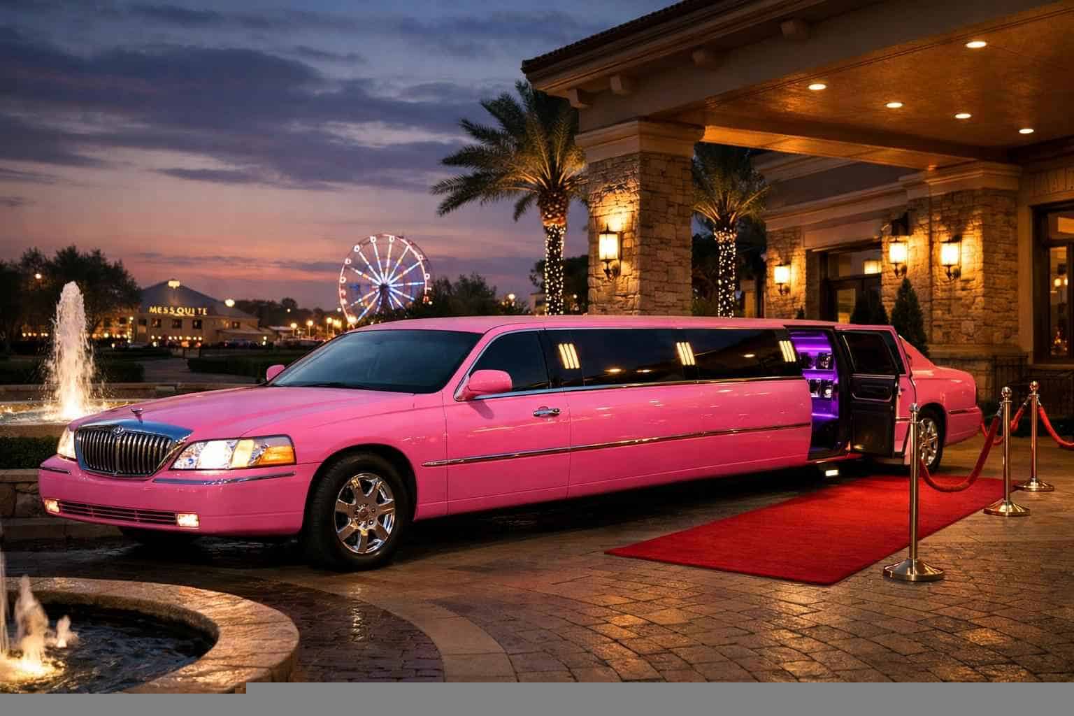 Luxury Pink Limo Rental in Mesquite Texas