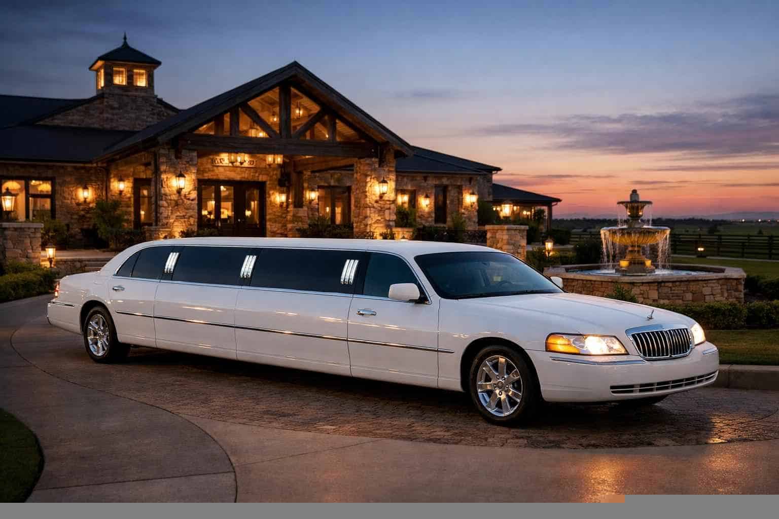 Luxury White Limo Rental in Celina Texas