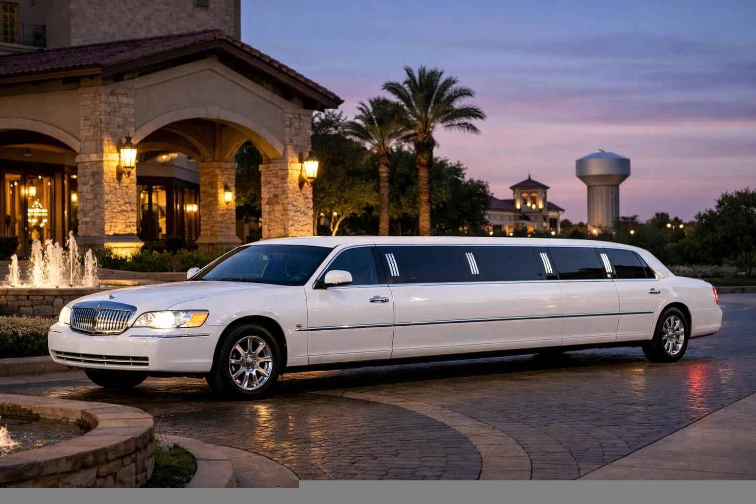 Luxury White Limo Rental in DeSoto Texas