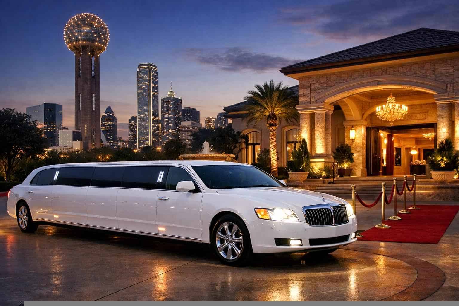 Luxury White Limo Rental in Duncanville Texas
