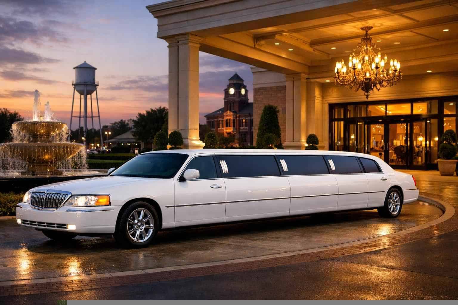 Luxury White Limo Rental in Lancaster Texas