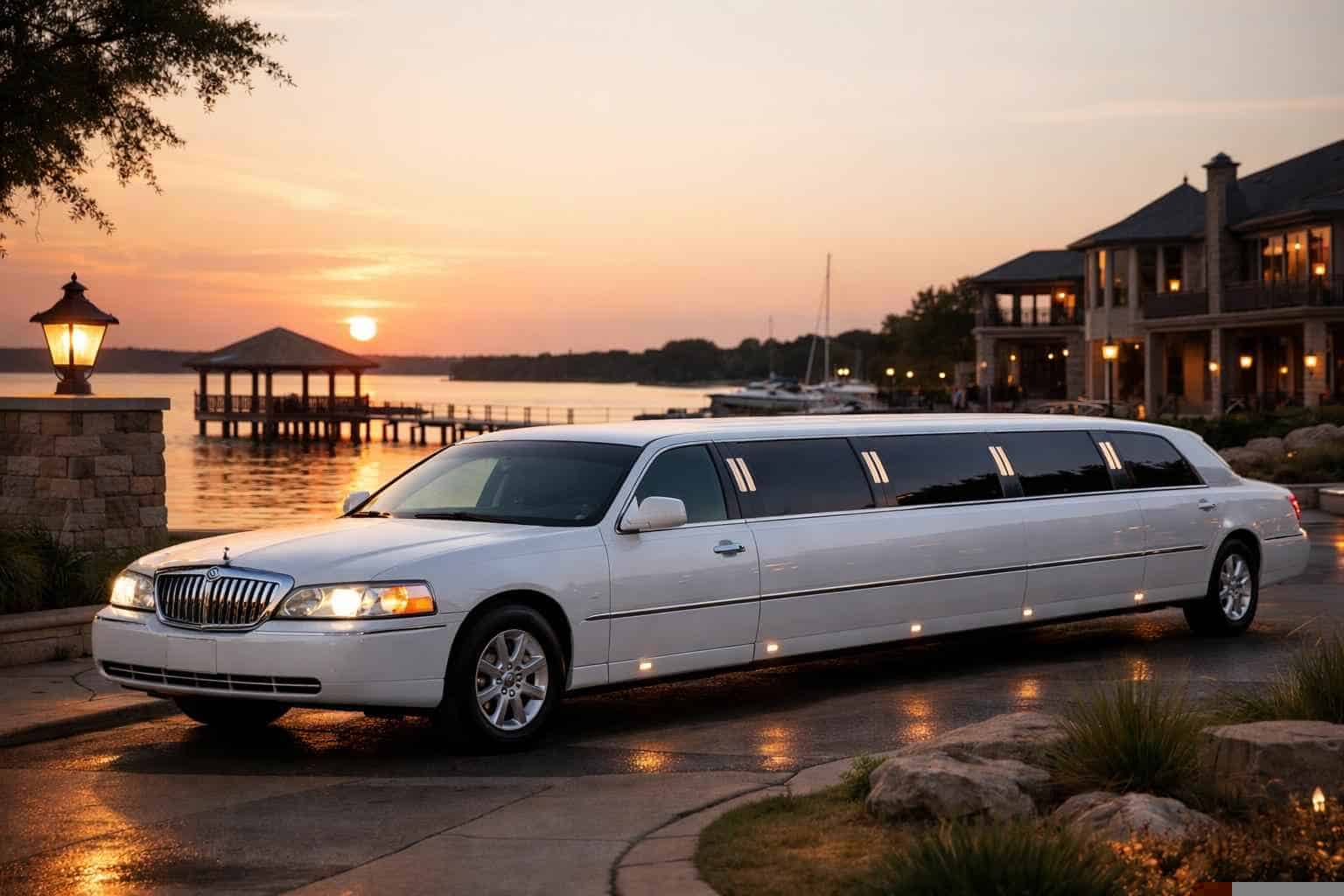 Luxury White Limo Rental in Little Elm Texas
