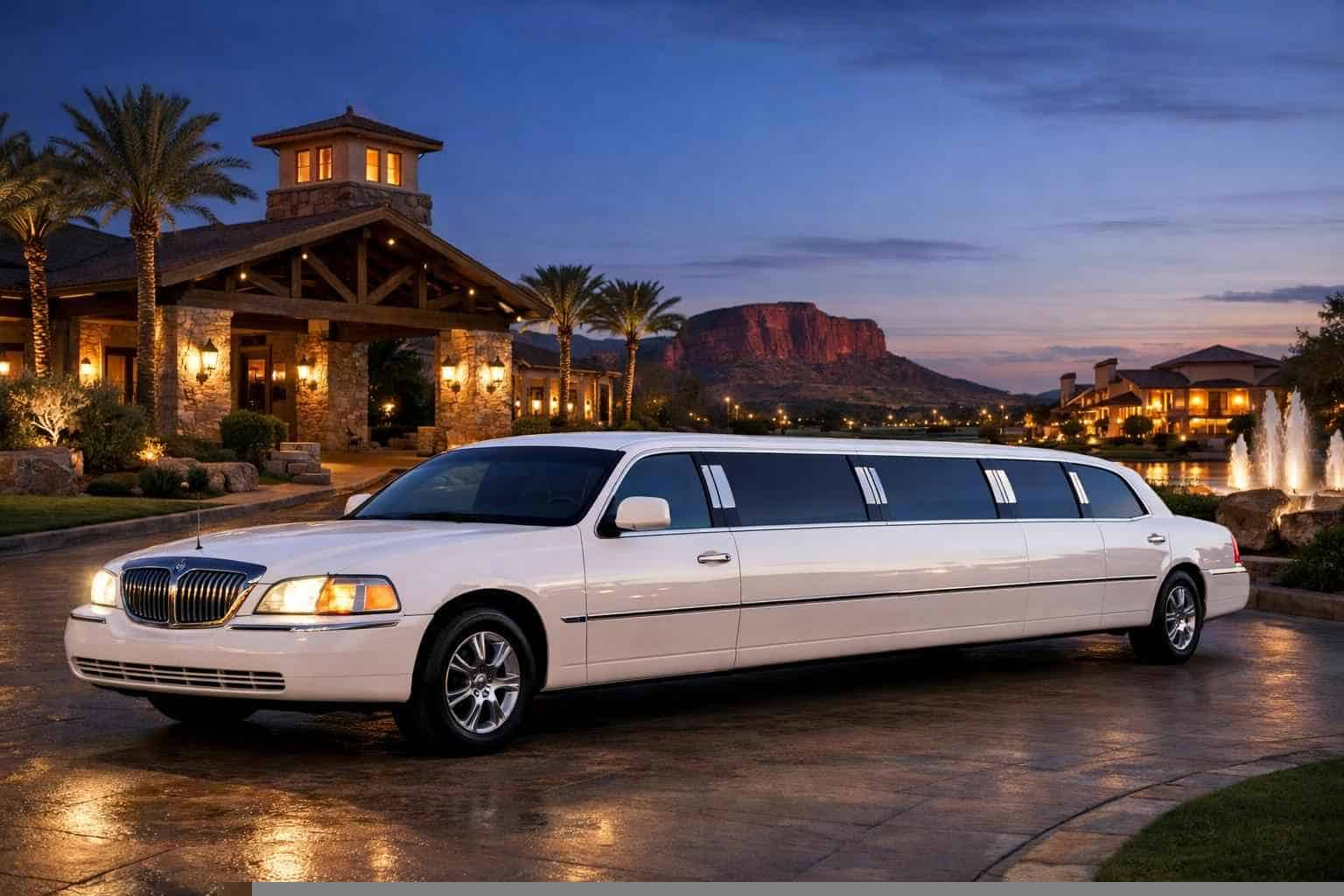 Luxury White Limo Rental in Mesquite Texas