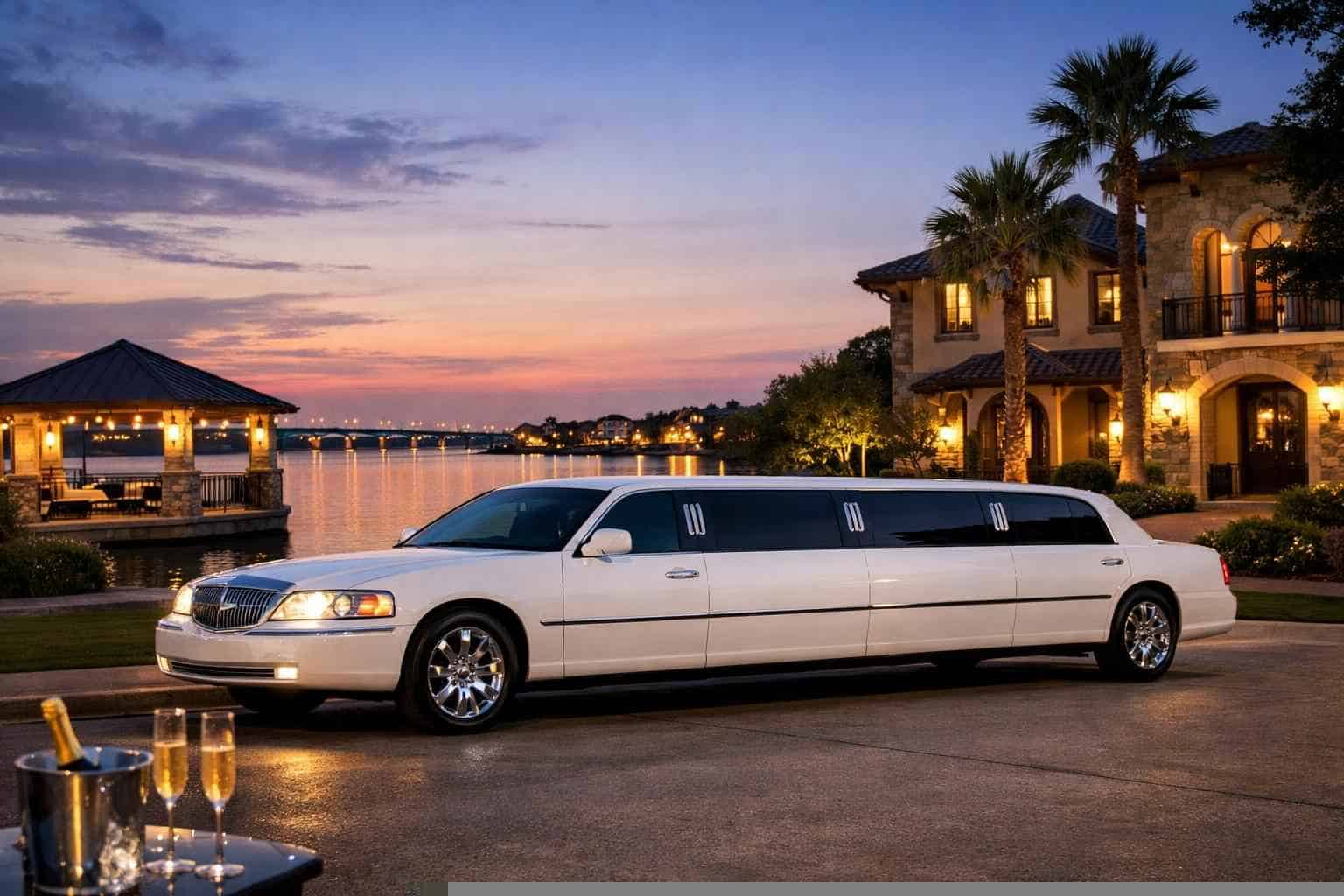 Luxury White Limo Rental in Rowlett Texas