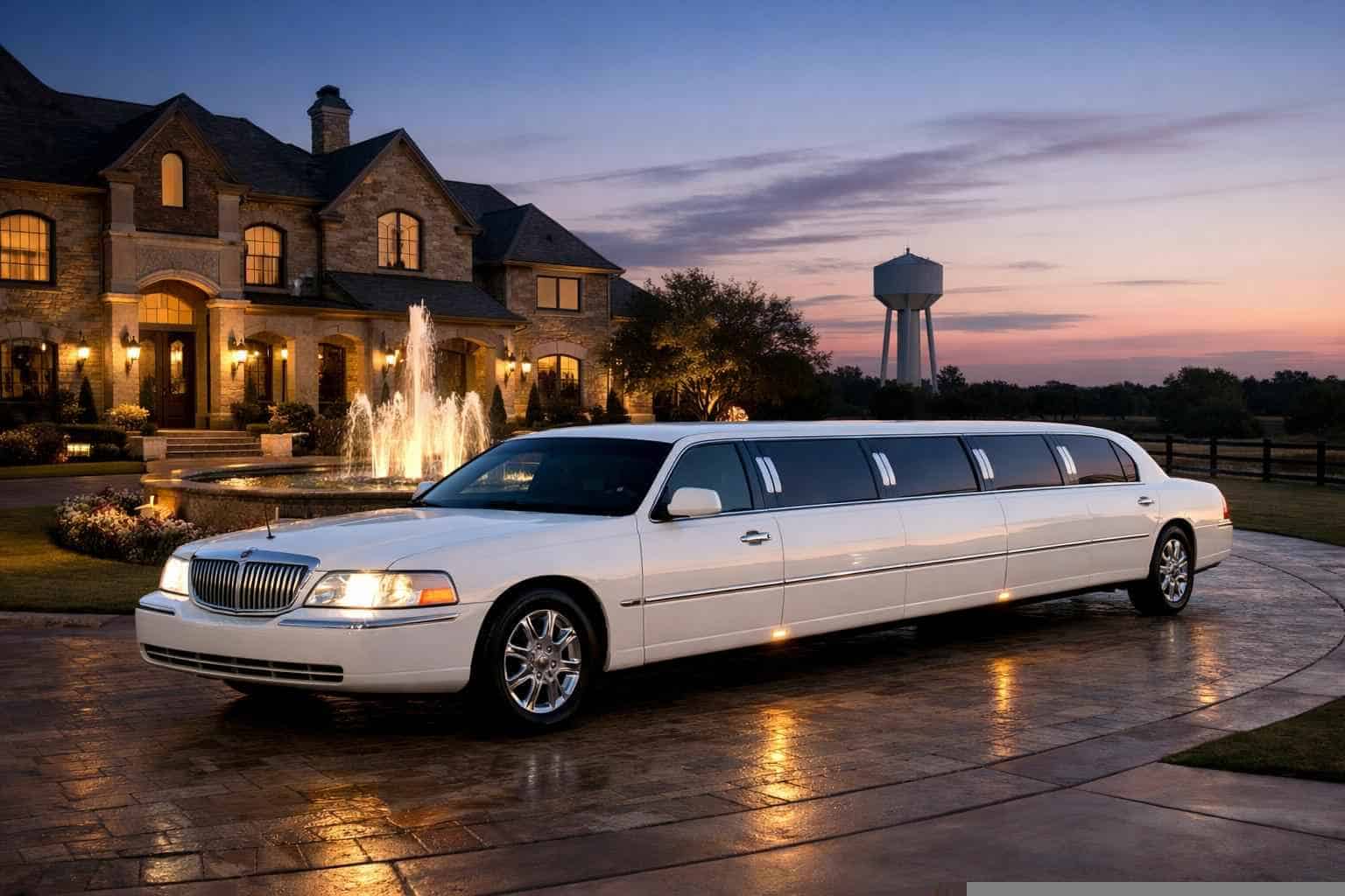 Luxury White Limo Rental in Sachse Texas