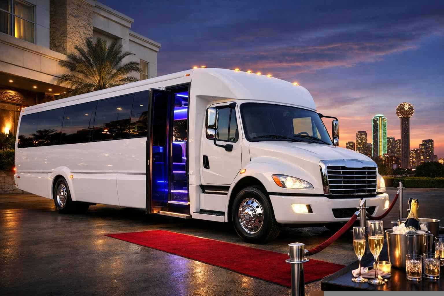 Mesquite Texas White Party Bus Rental
