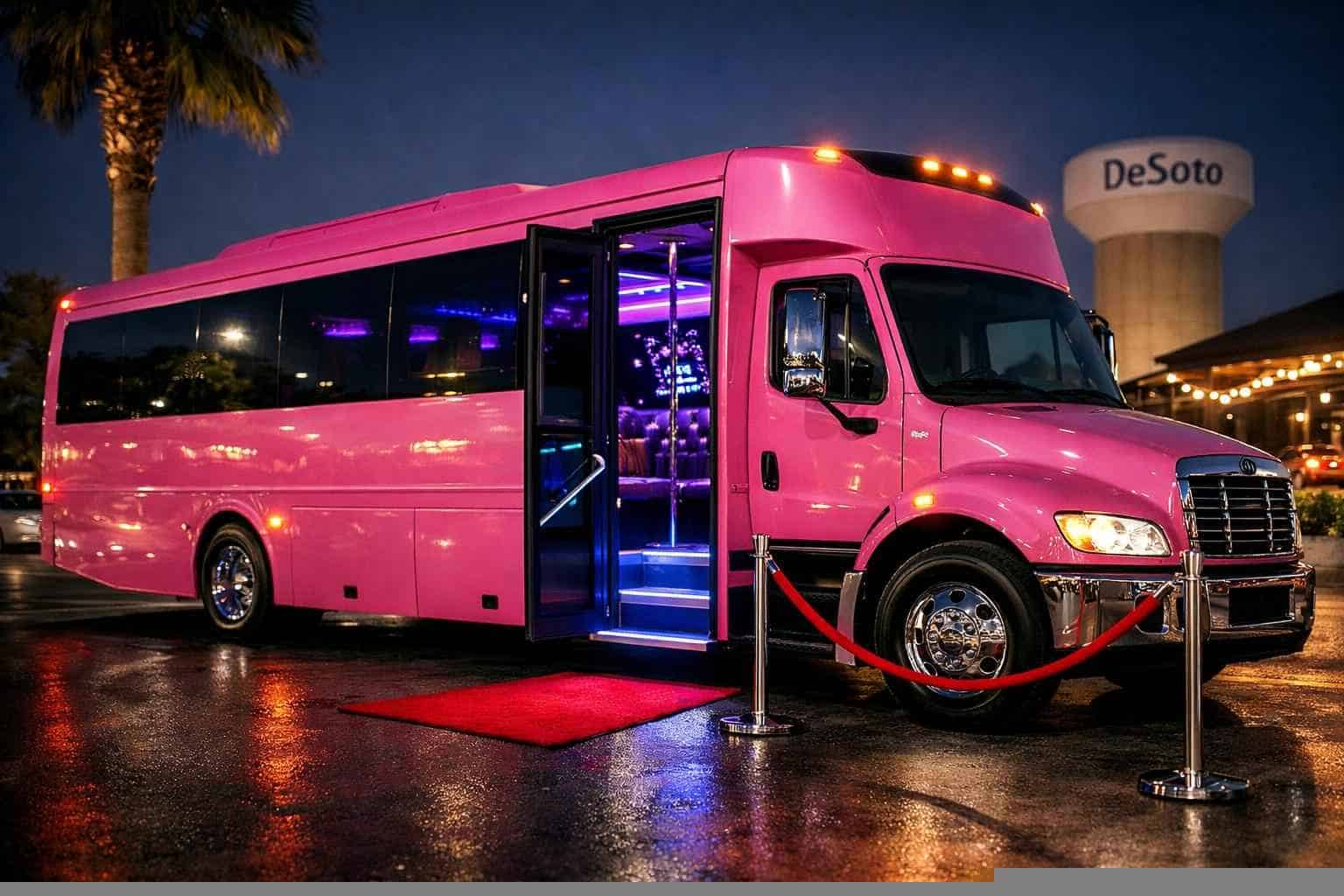 Pink Party Bus Rental DeSoto TX