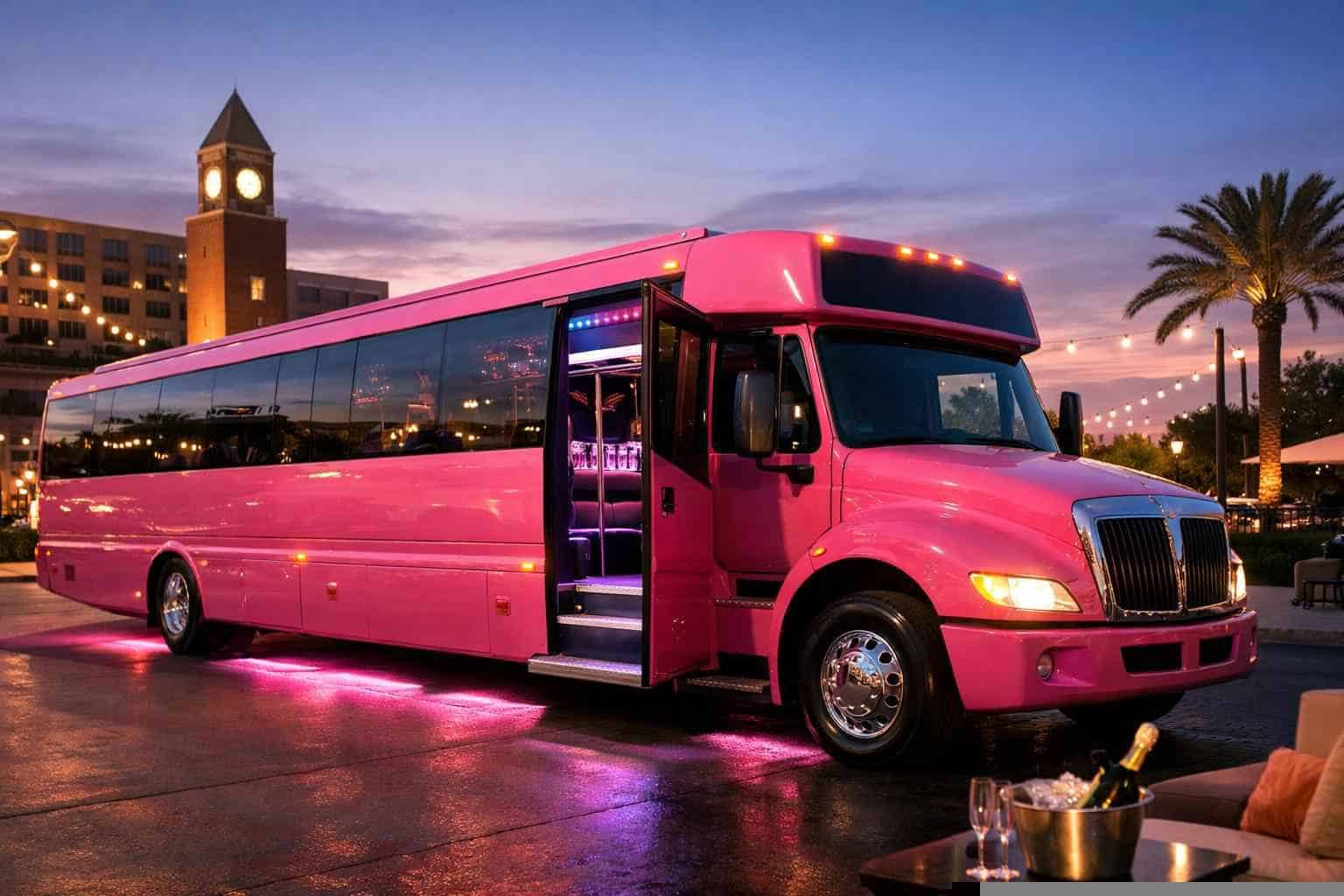 Pink Party Bus Rental Garland TX