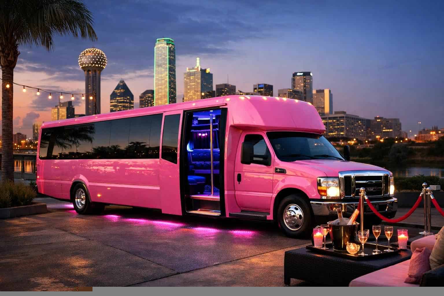 Pink Party Bus Rental Lancaster TX