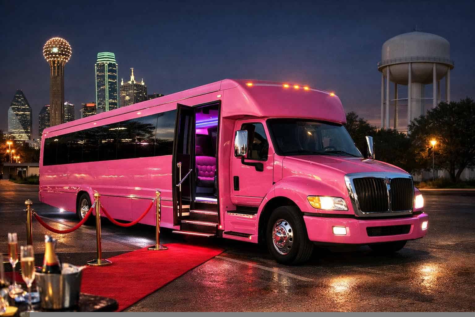 Pink Party Bus Rental Near Me Balch Springs TX