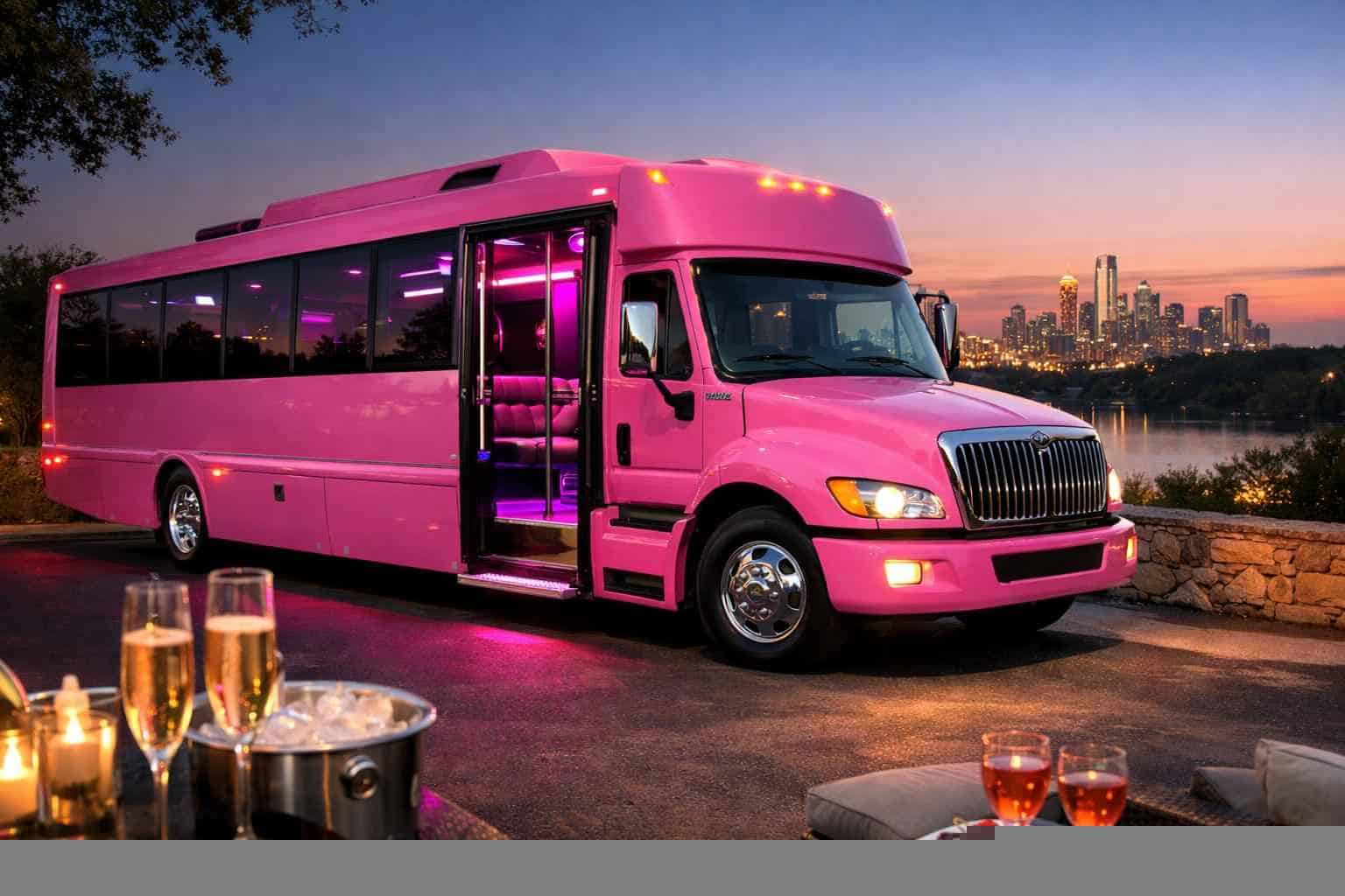 Pink Party Bus Rental Near Me Cedar Hill TX