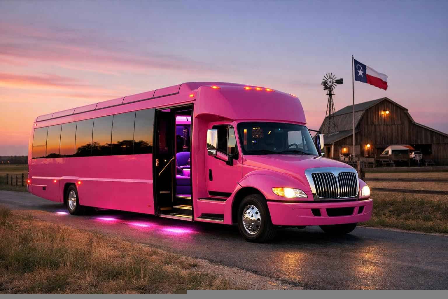 Pink Party Bus Rental Near Me Celina TX