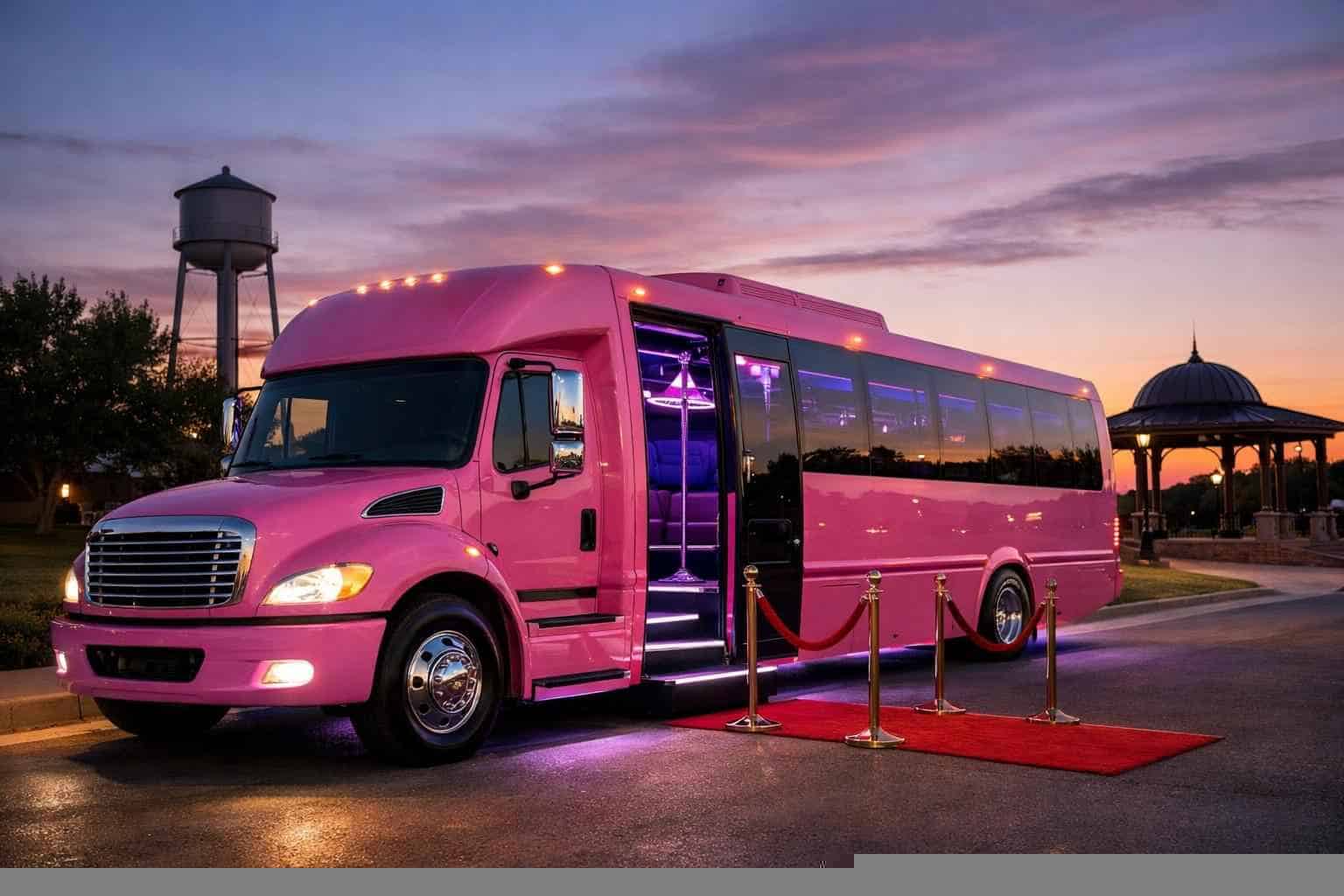 Pink Party Bus Rental Near Me DeSoto TX
