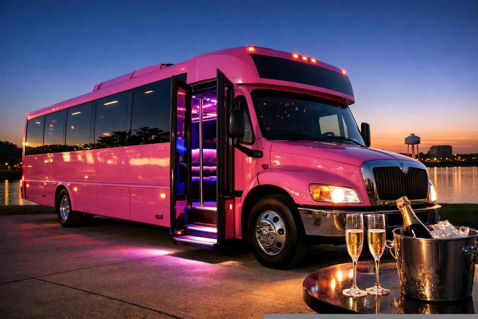 Pink Party Bus Rental Near Me Grand Prairie TX