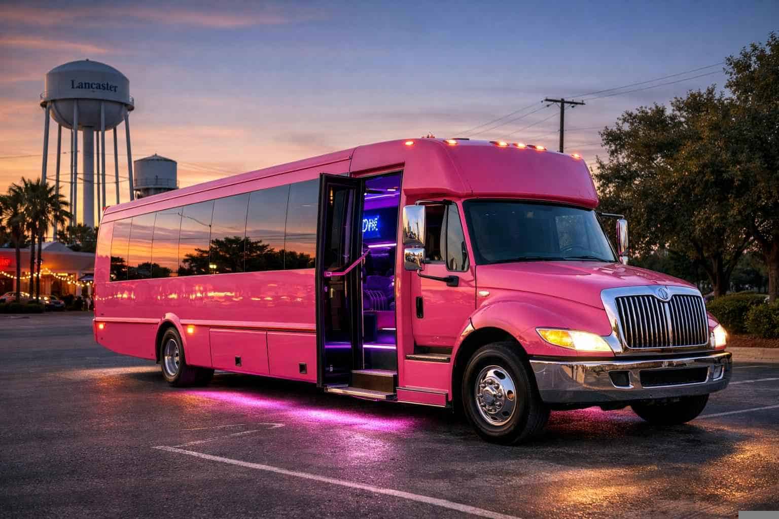 Pink Party Bus Rental Near Me Lancaster TX