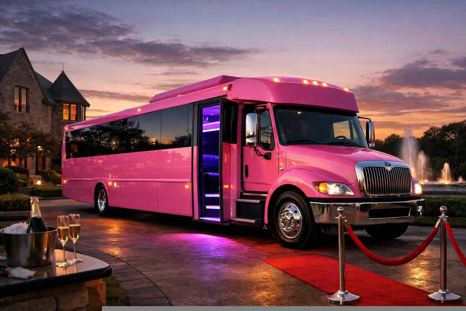 Pink Party Bus Rental Near Me Prosper TX