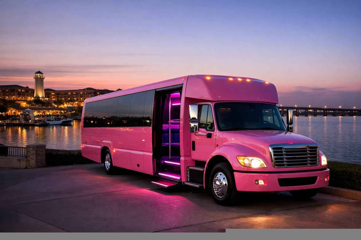 Pink Party Bus Rental Near Me Rockwall TX