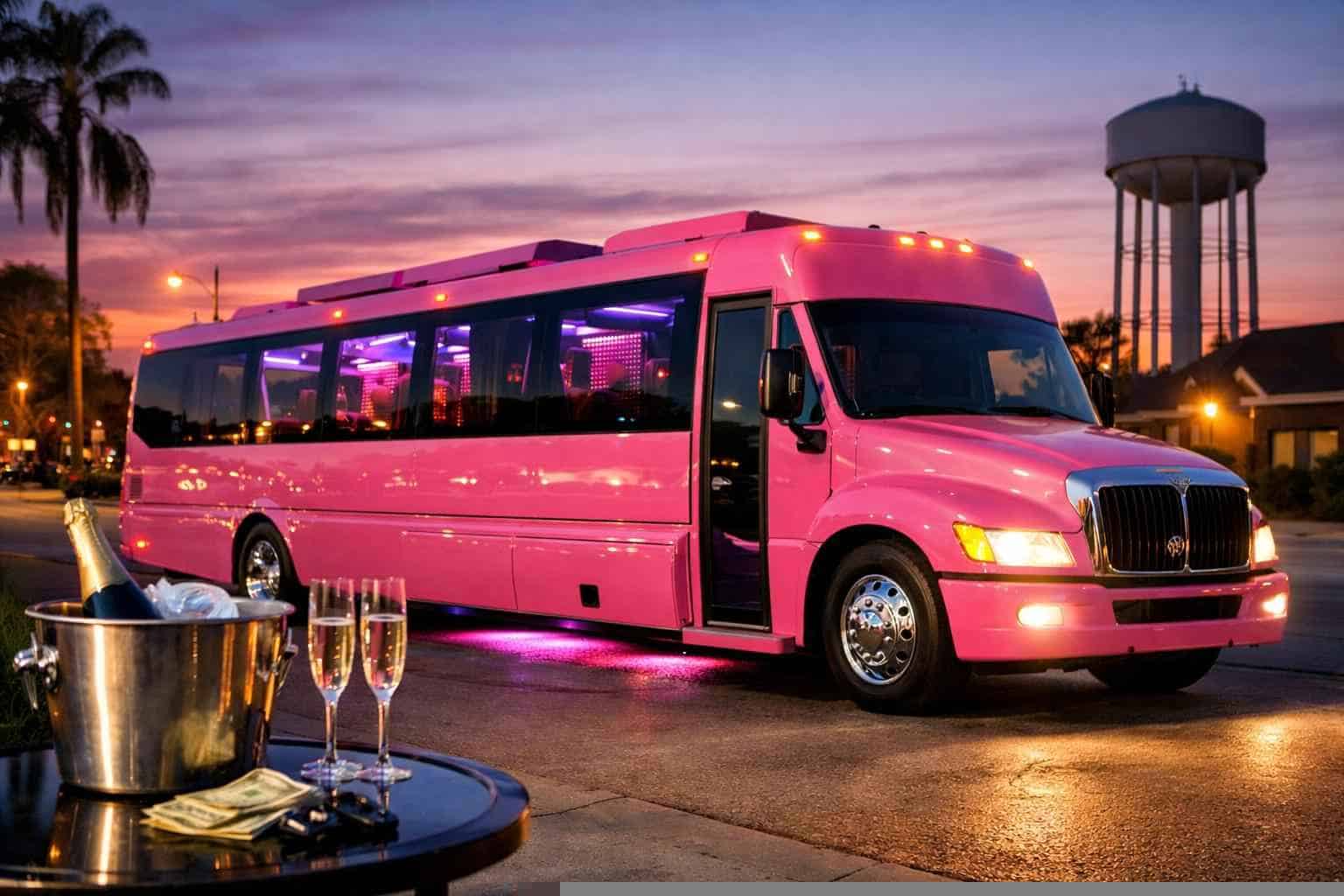 Pink Party Bus Rental Prices in Balch Springs TX