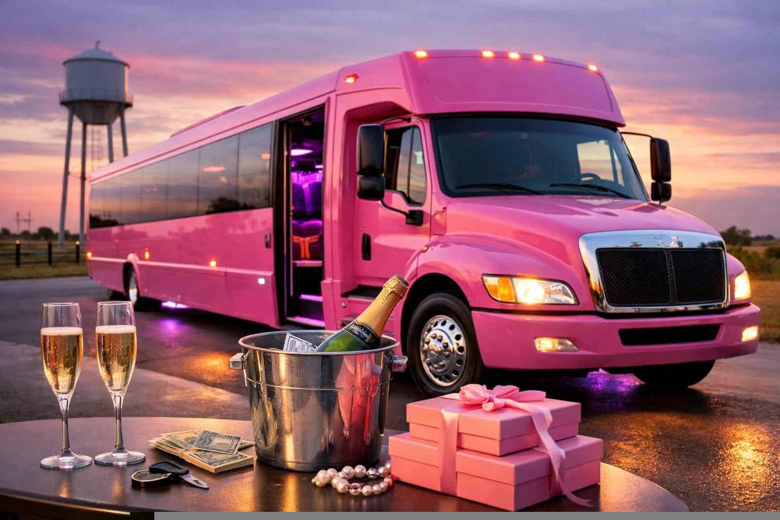 Pink Party Bus Rental Prices in Celina TX