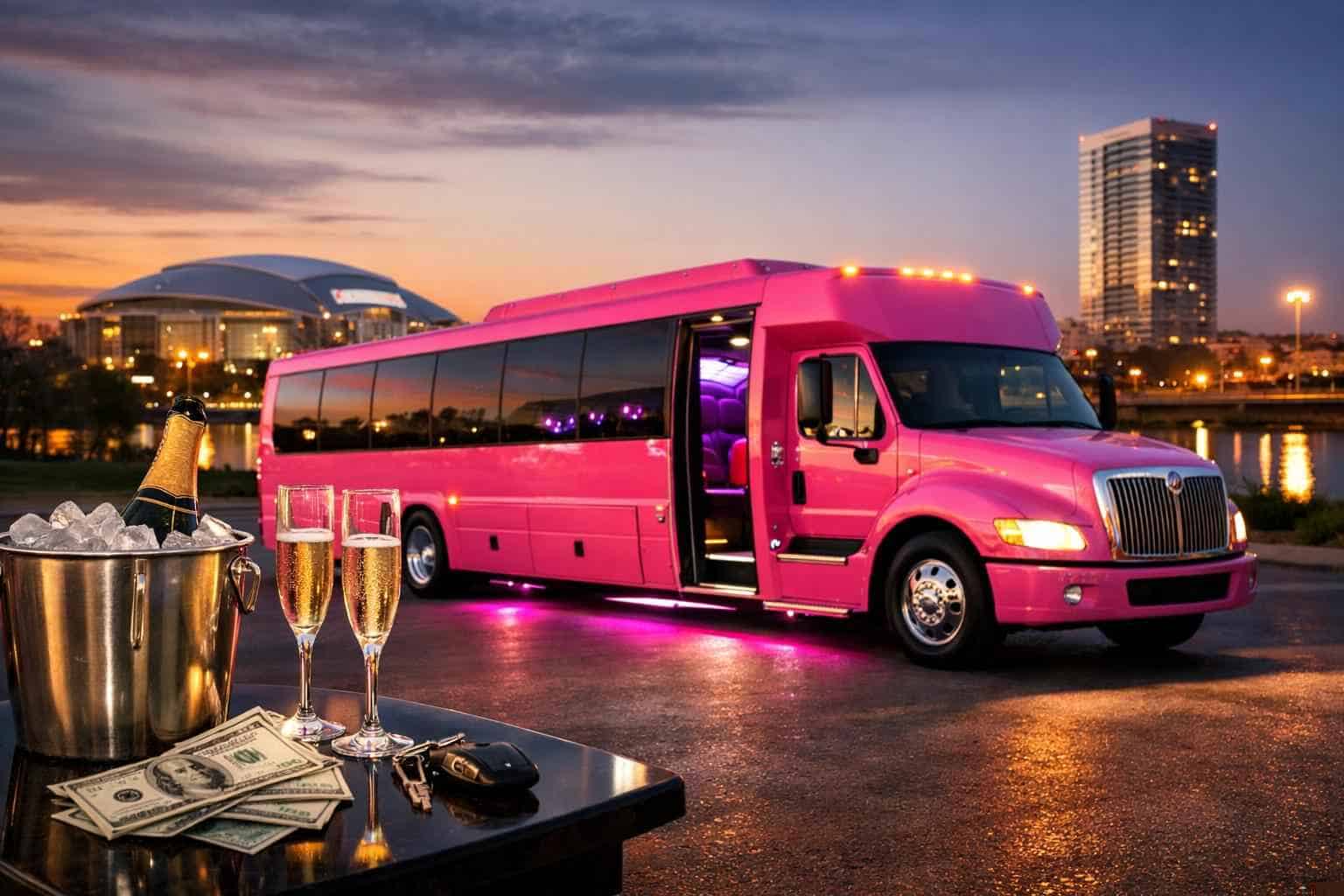 Pink Party Bus Rental Prices in Grand Prairie TX