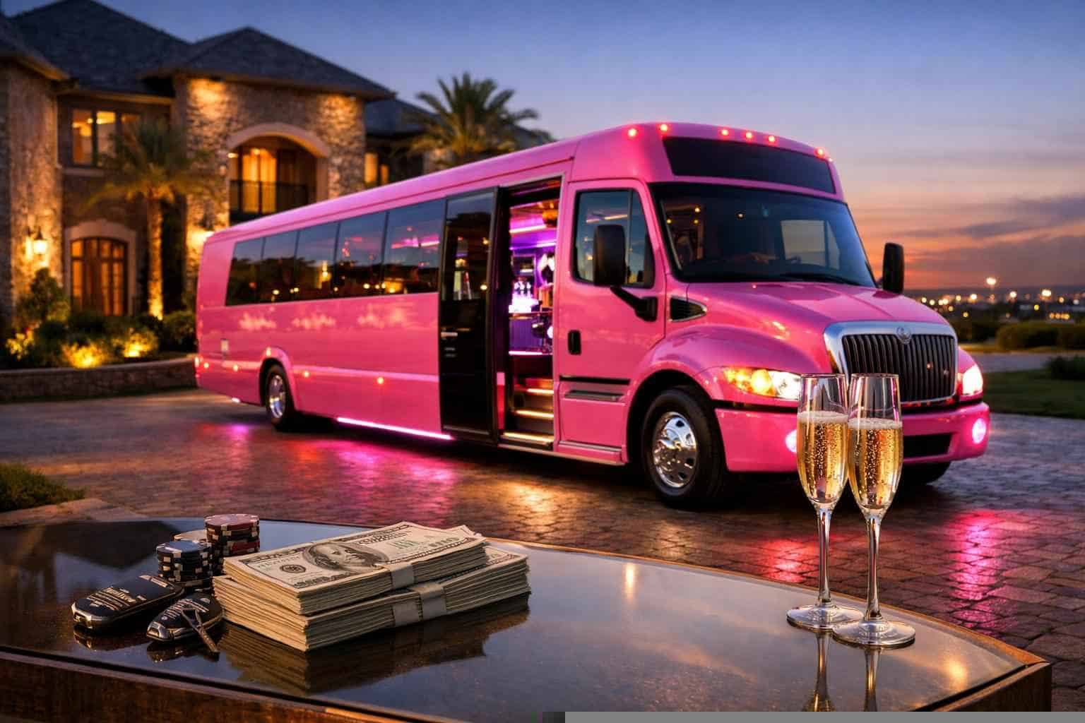 Pink Party Bus Rental Prices in Prosper TX