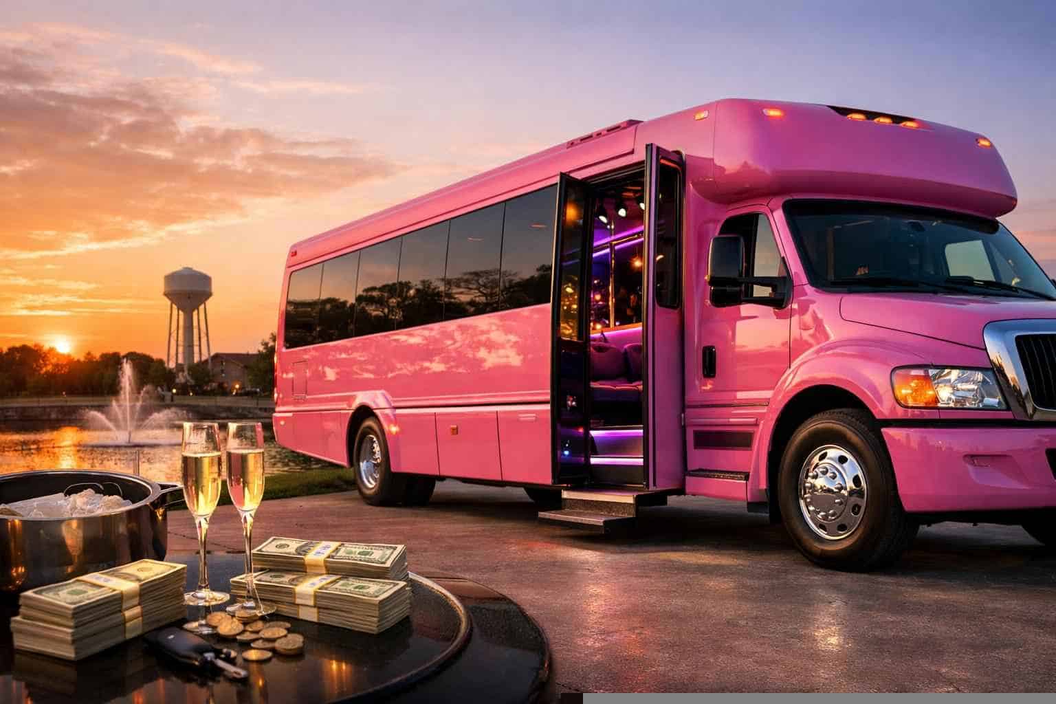 Pink Party Bus Rental Prices in Sachse TX