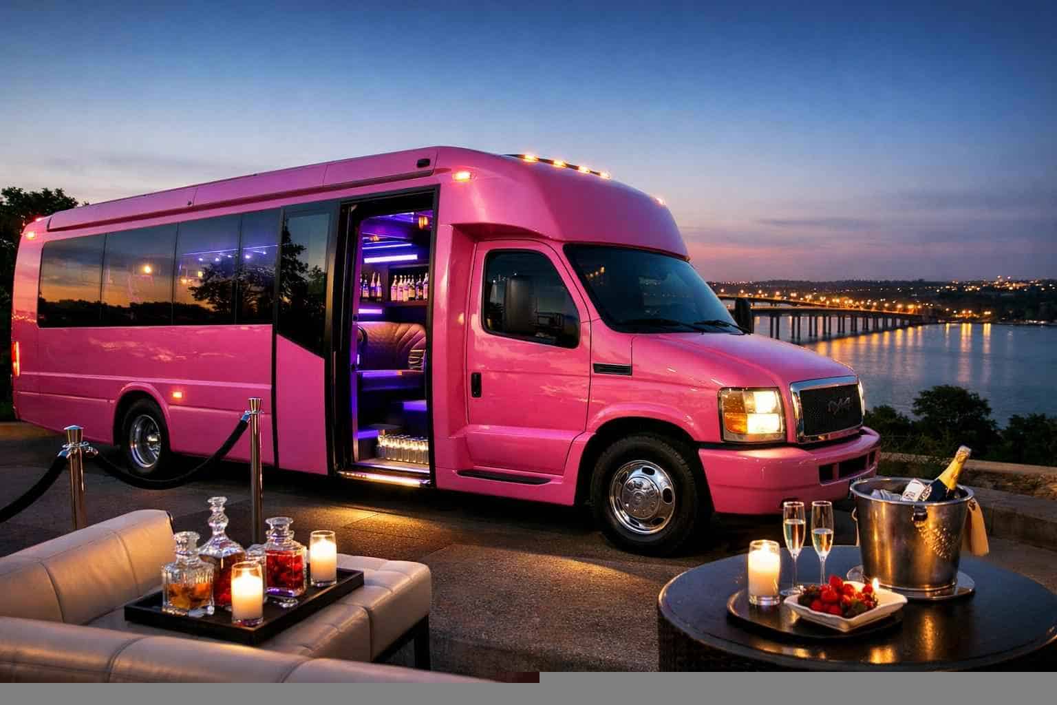 Pink Party Bus Rental Rockwall TX