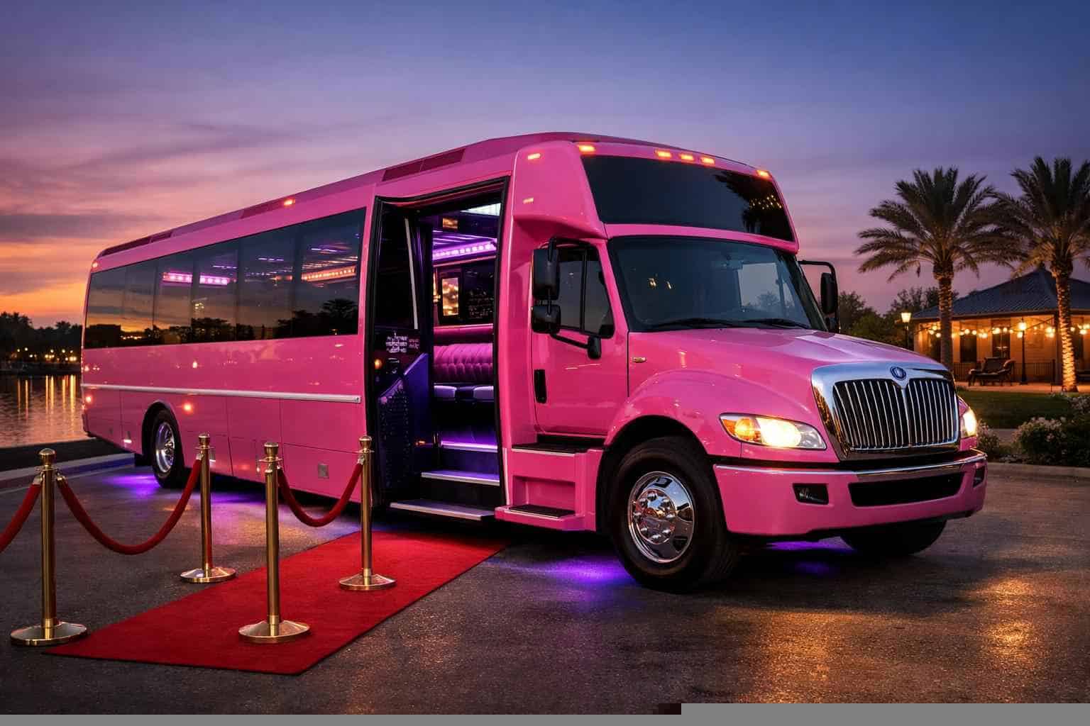 Pink Party Bus Rental Rowlett TX