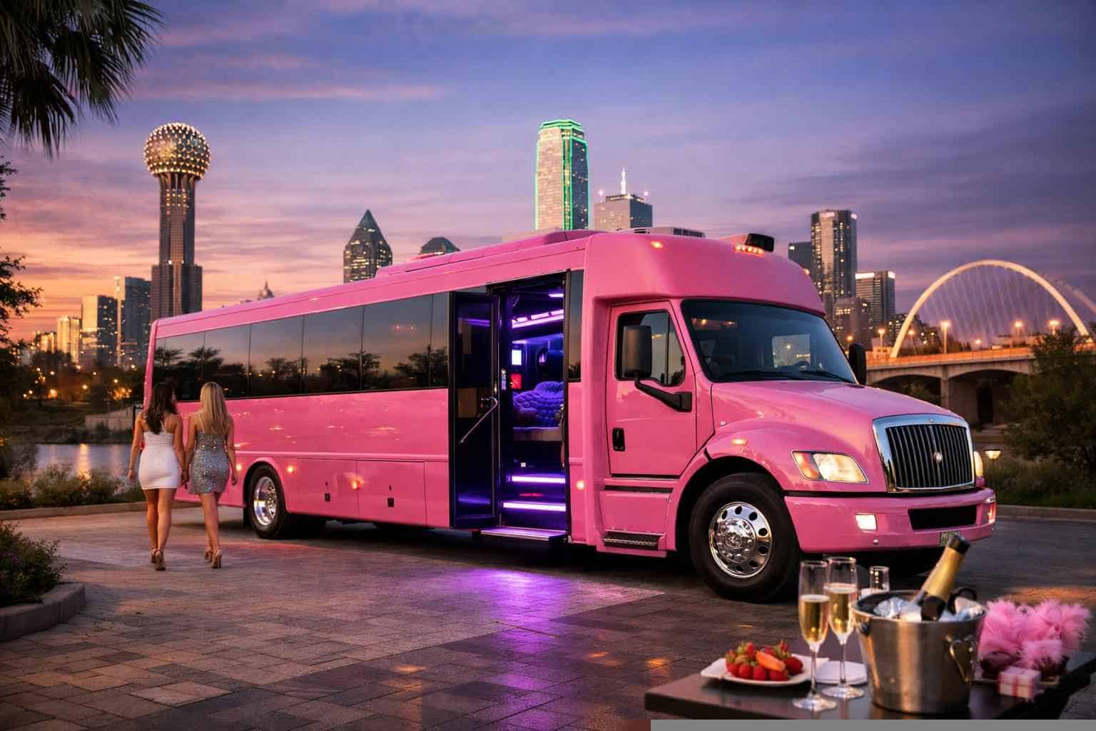 Pink Party Bus Rental Services in Balch Springs Texas