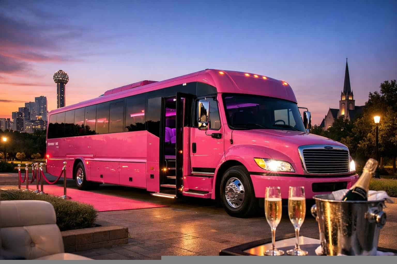 Pink Party Bus Rental Services in Cedar Hill Texas