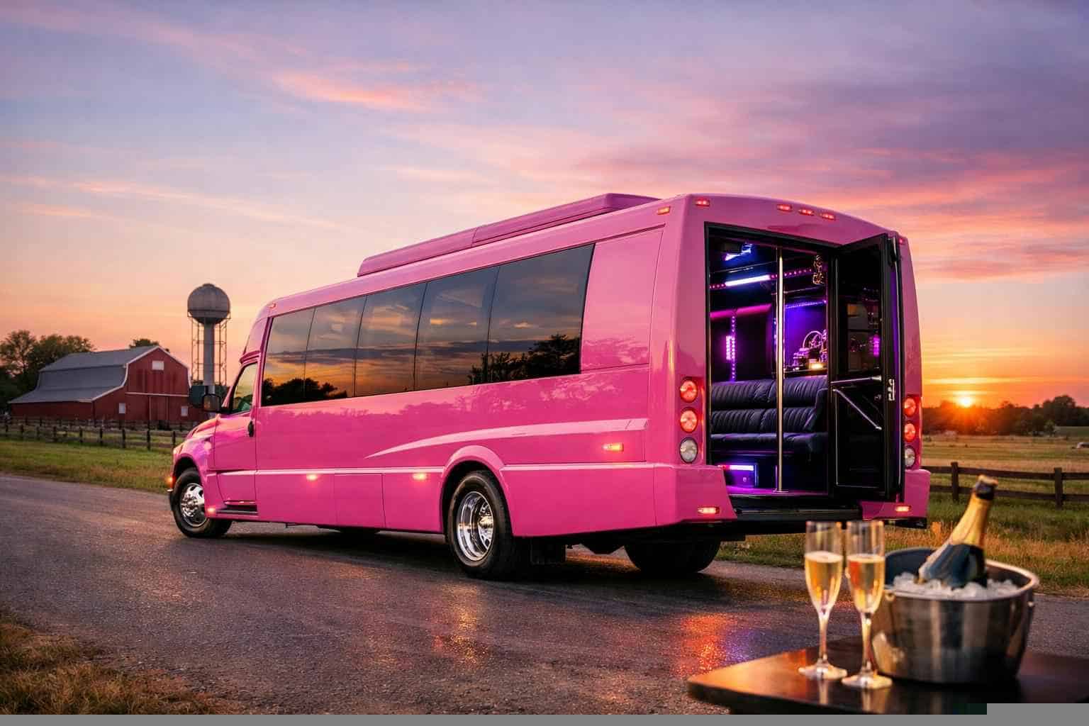 Pink Party Bus Rental Services in Celina Texas