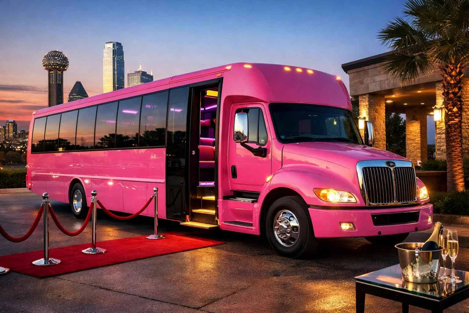 Pink Party Bus Rental Services In Duncanville Texas