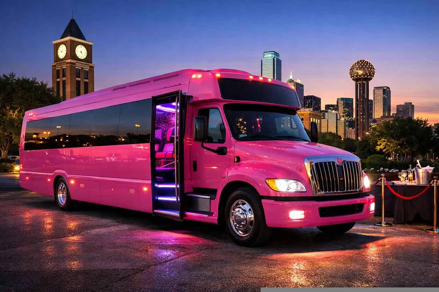 Pink Party Bus Rental Services in Garland Texas