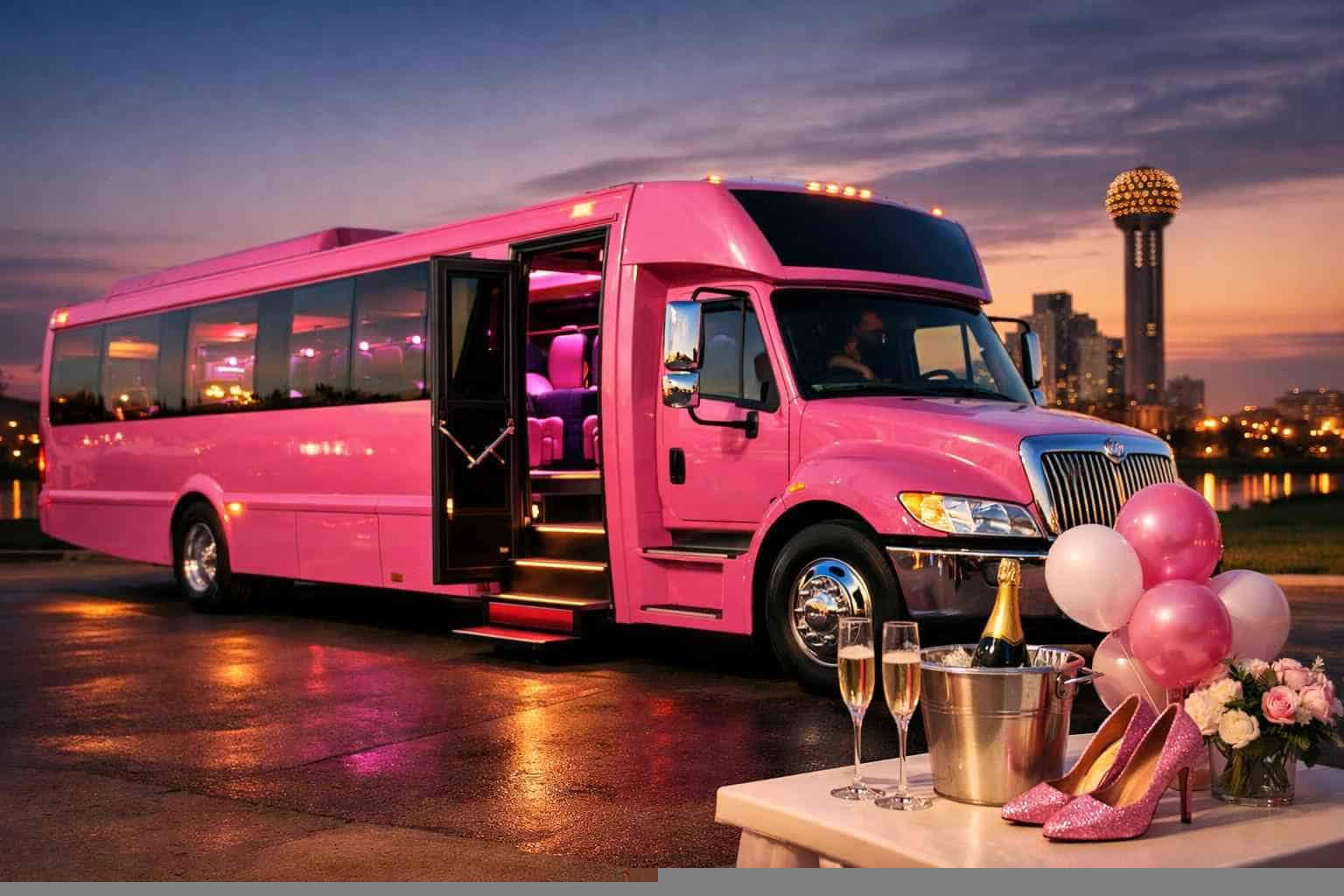 Pink Party Bus Rental Services in Grand Prairie Texas