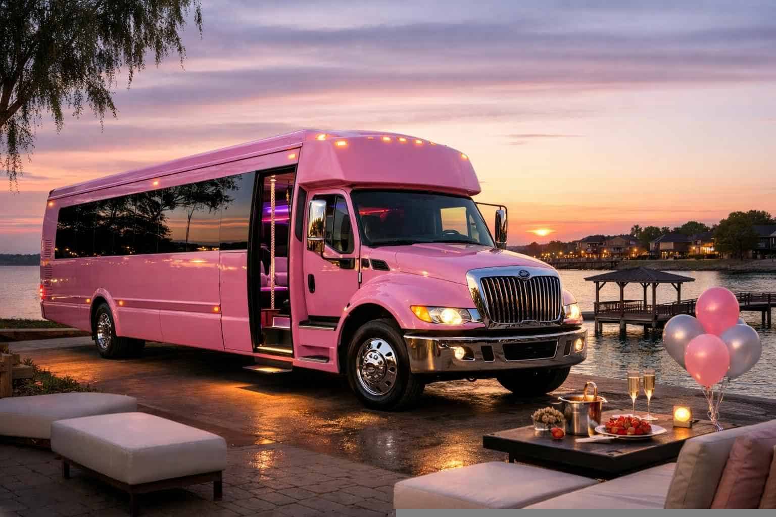 Pink Party Bus Rental Services in Little Elm Texas