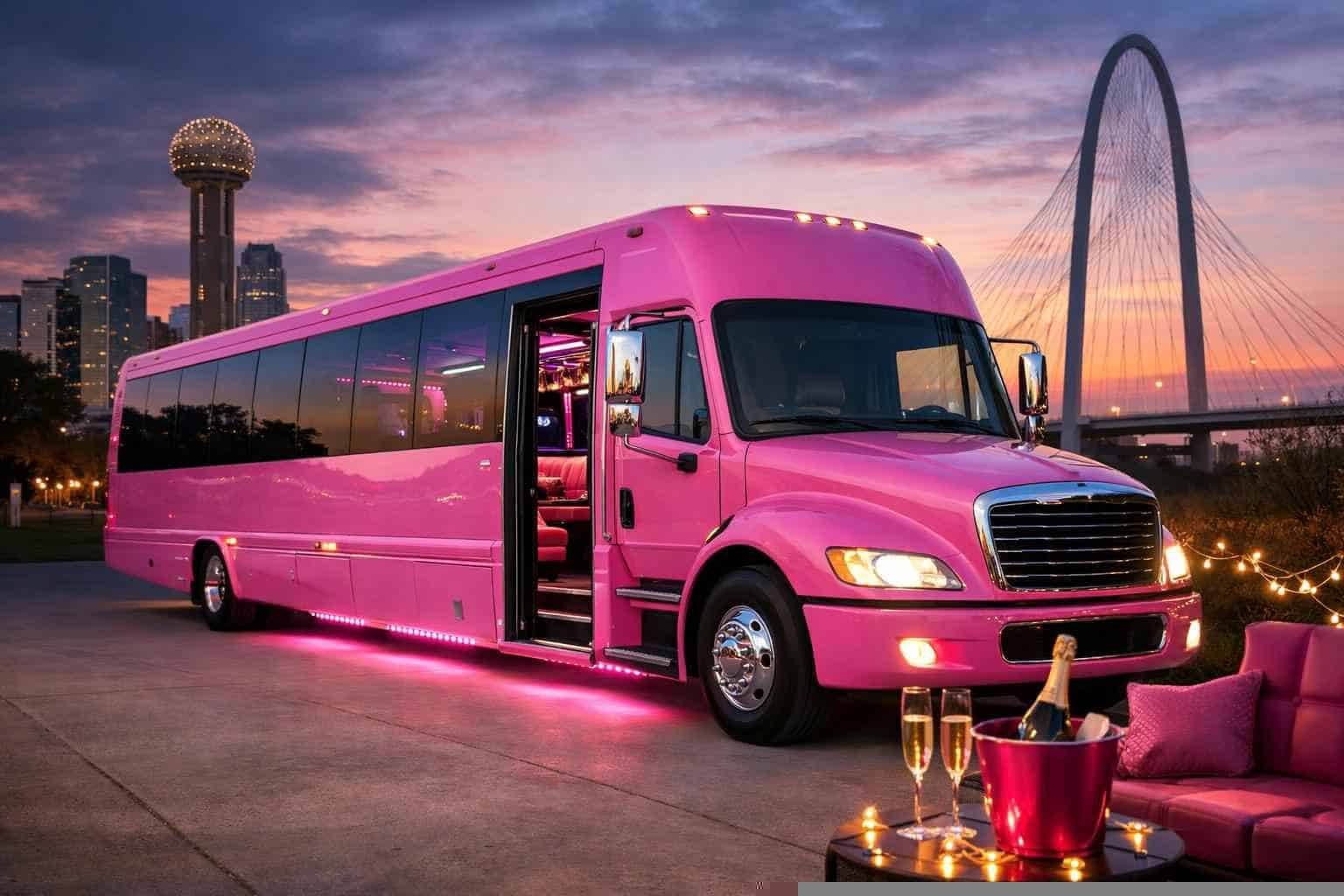 Pink Party Bus Rental Services in Mesquite Texas