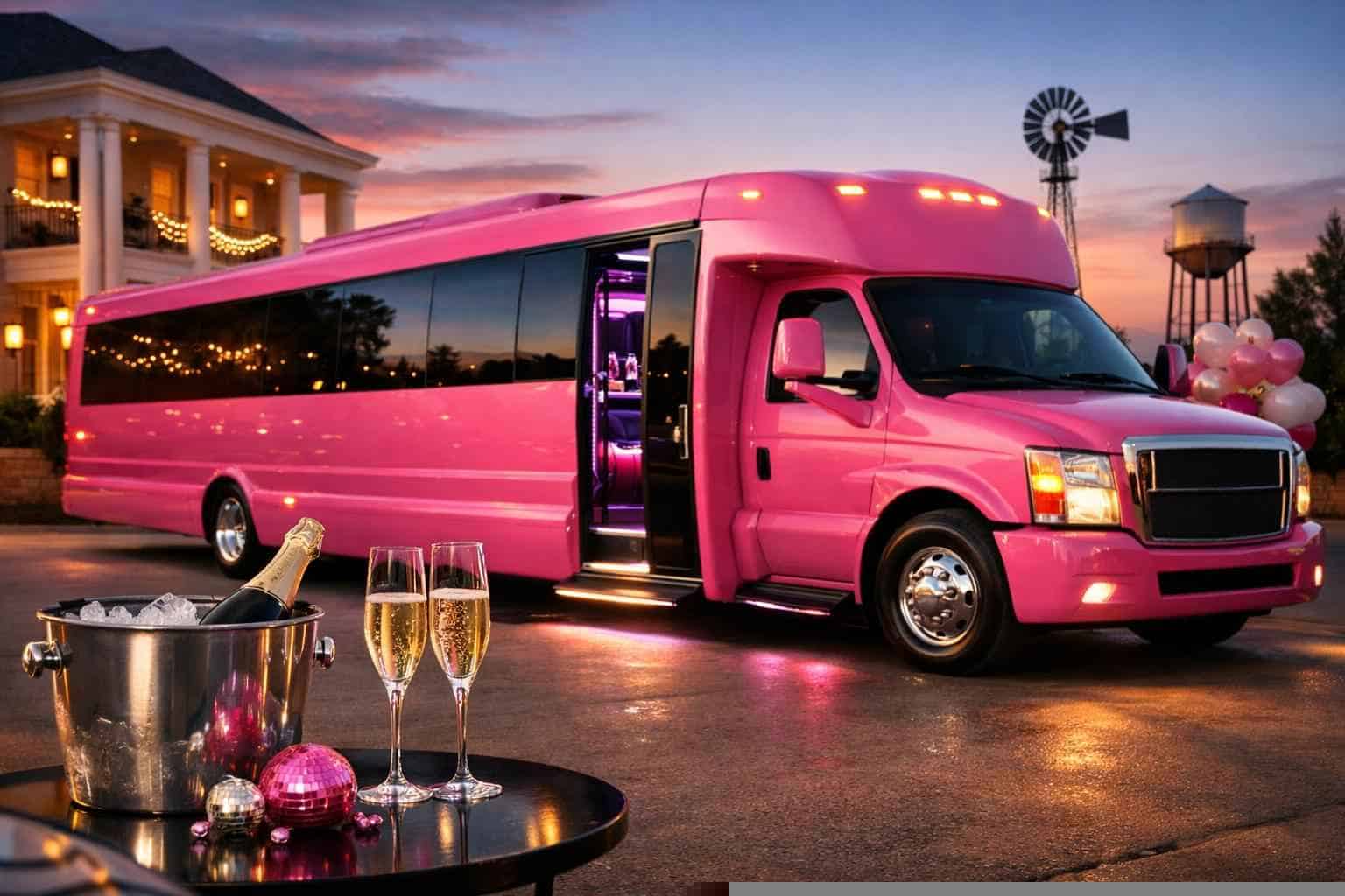 Pink Party Bus Rental Services in Prosper Texas